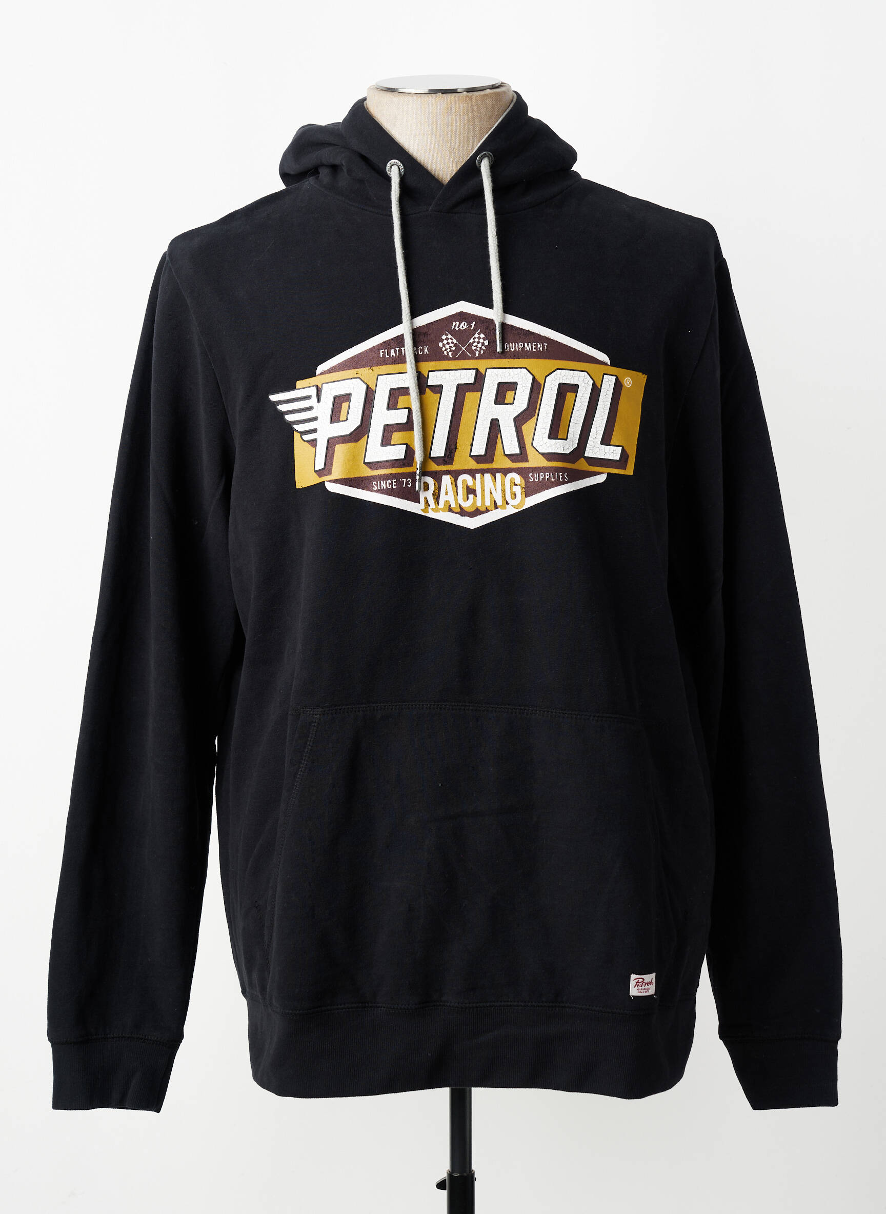 Sweat-shirt à capuche tissage jersey manches longues noir PETROL INDUSTRIES homme