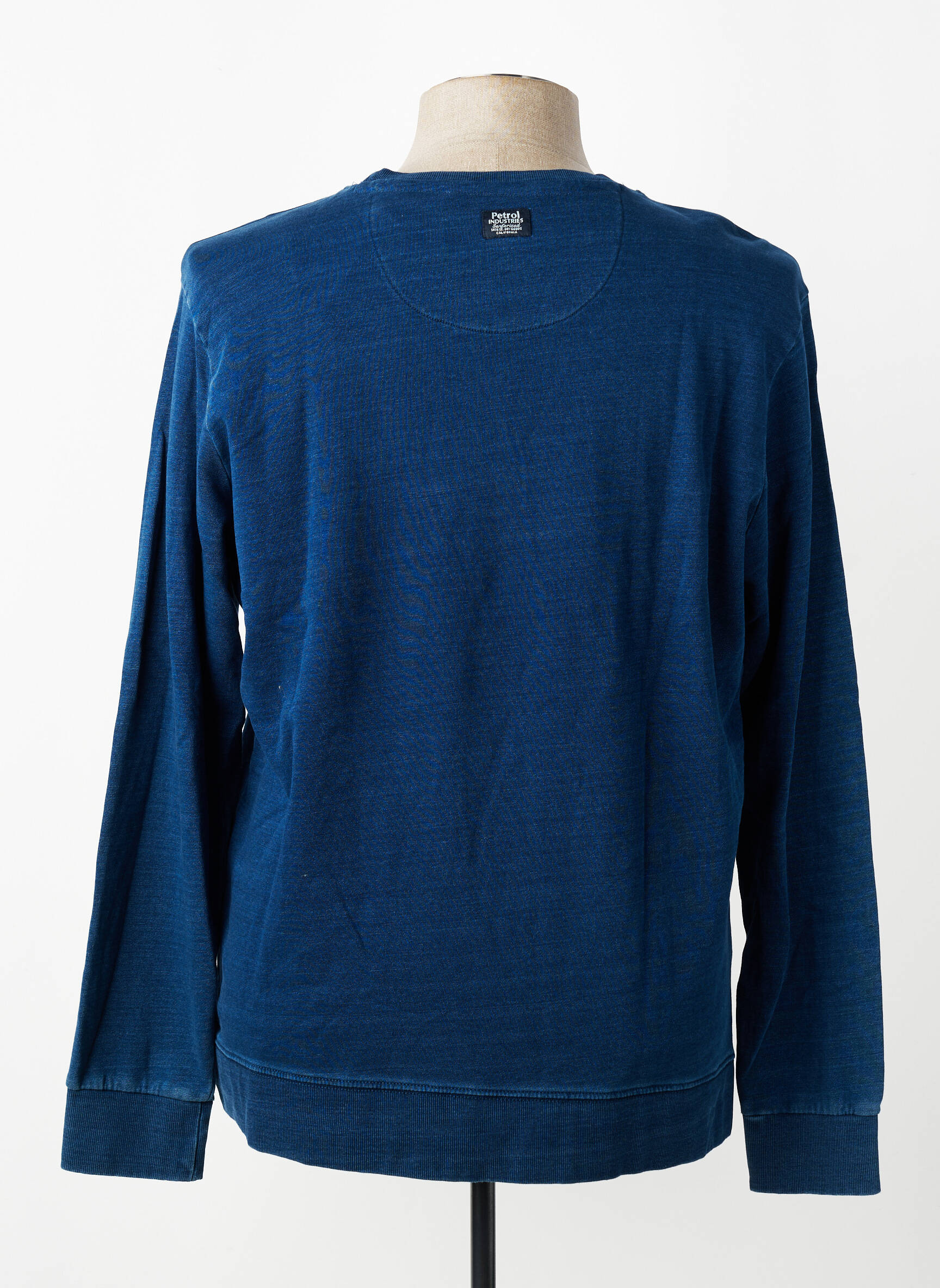 Sweat-shirt maille semi-opaque manches longues bleu PETROL INDUSTRIES homme