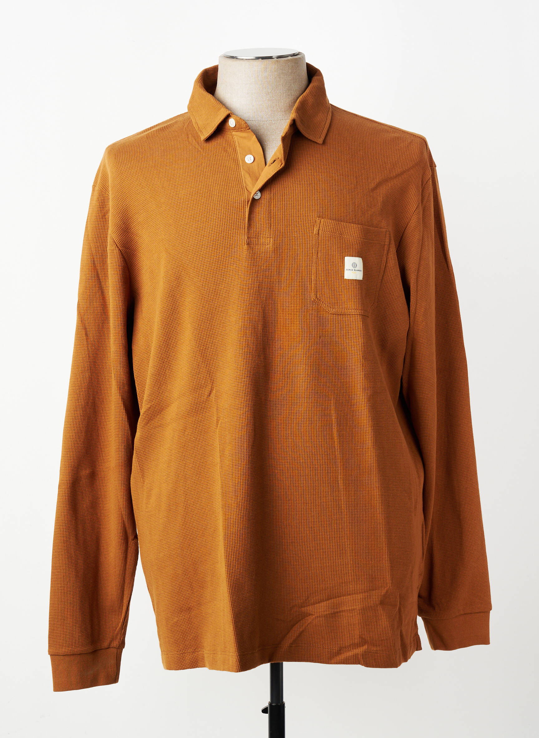 Polo manches longues manches longues jaune SERGE BLANCO homme