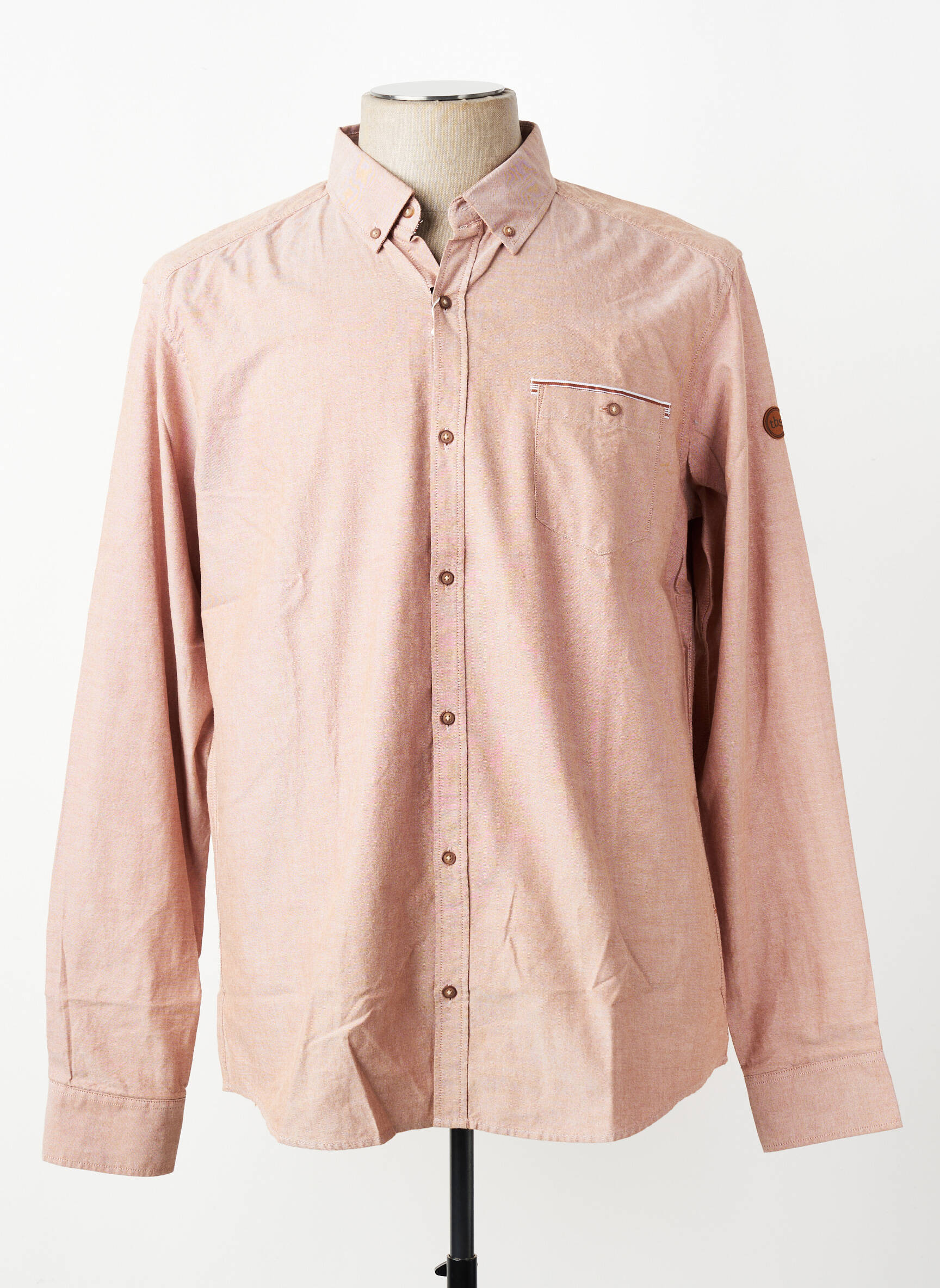 Chemise manches longues poches marron TBS homme
