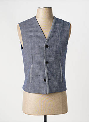 Gilet sans manche poches bleu PIERRE TALAMON homme