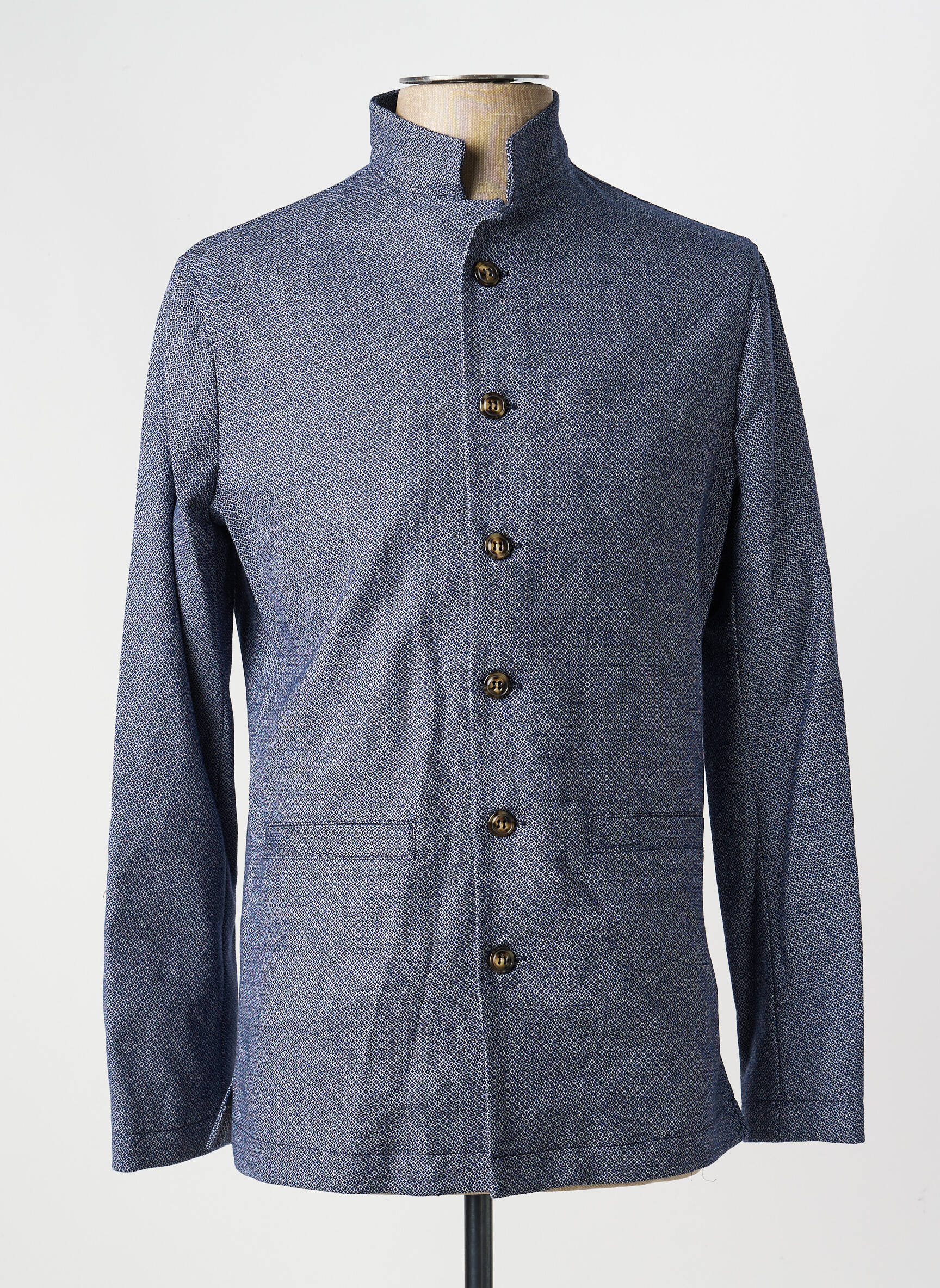 Veste casual fermeture boutonnée sur le devant bleu PIERRE TALAMON homme