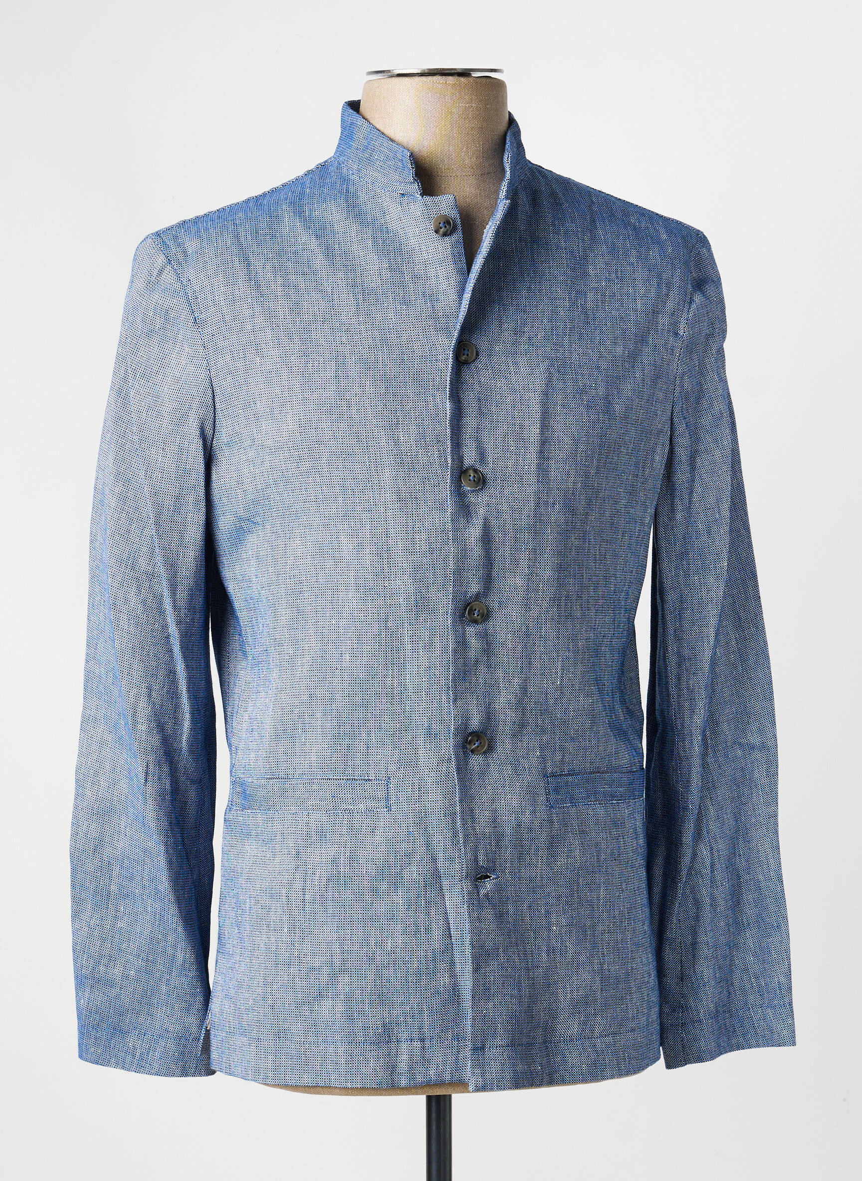 Veste casual fermeture boutonnée sur le devant bleu PIERRE TALAMON homme