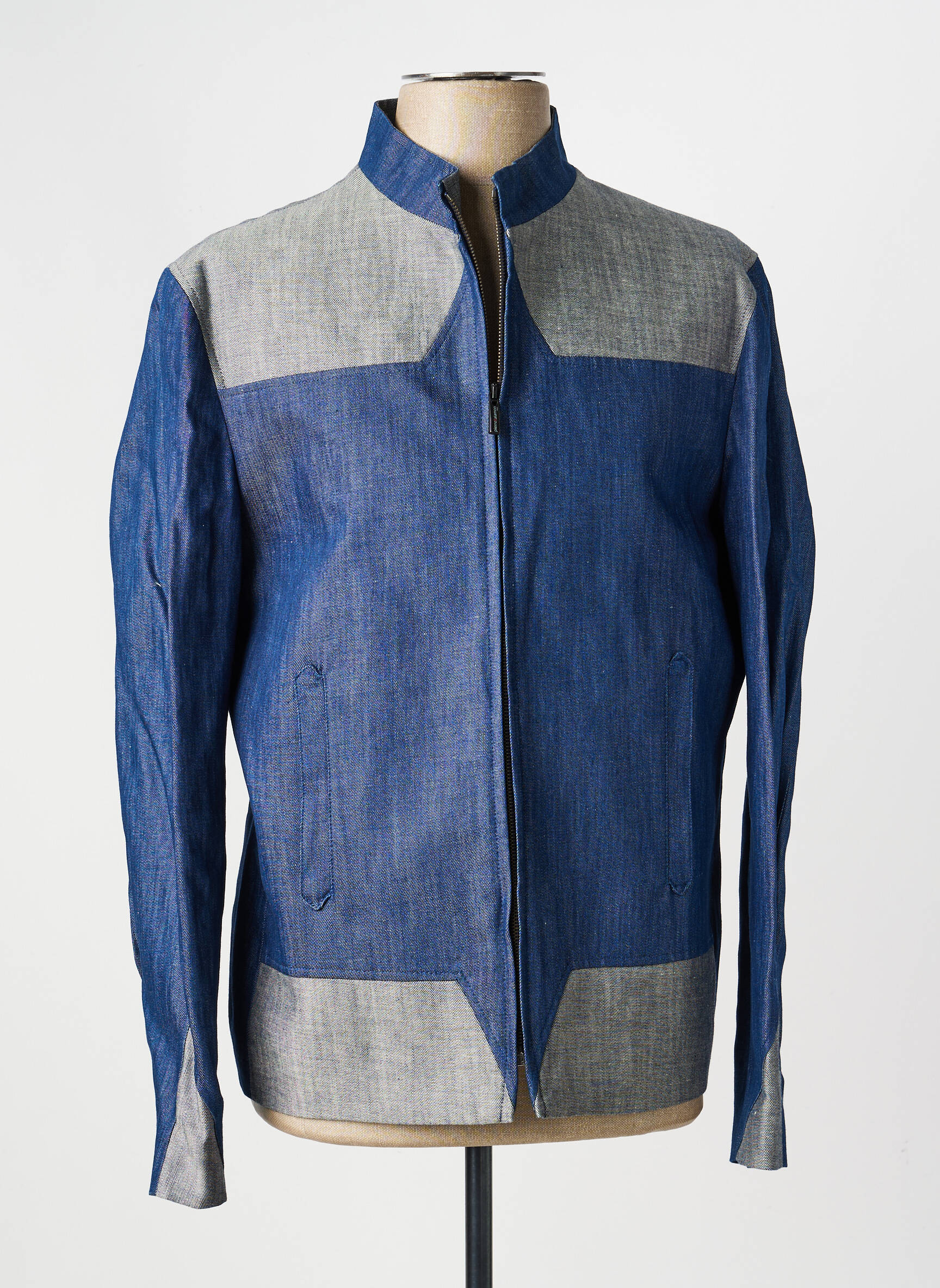 Veste casual coupe droite bleu PIERRE TALAMON homme