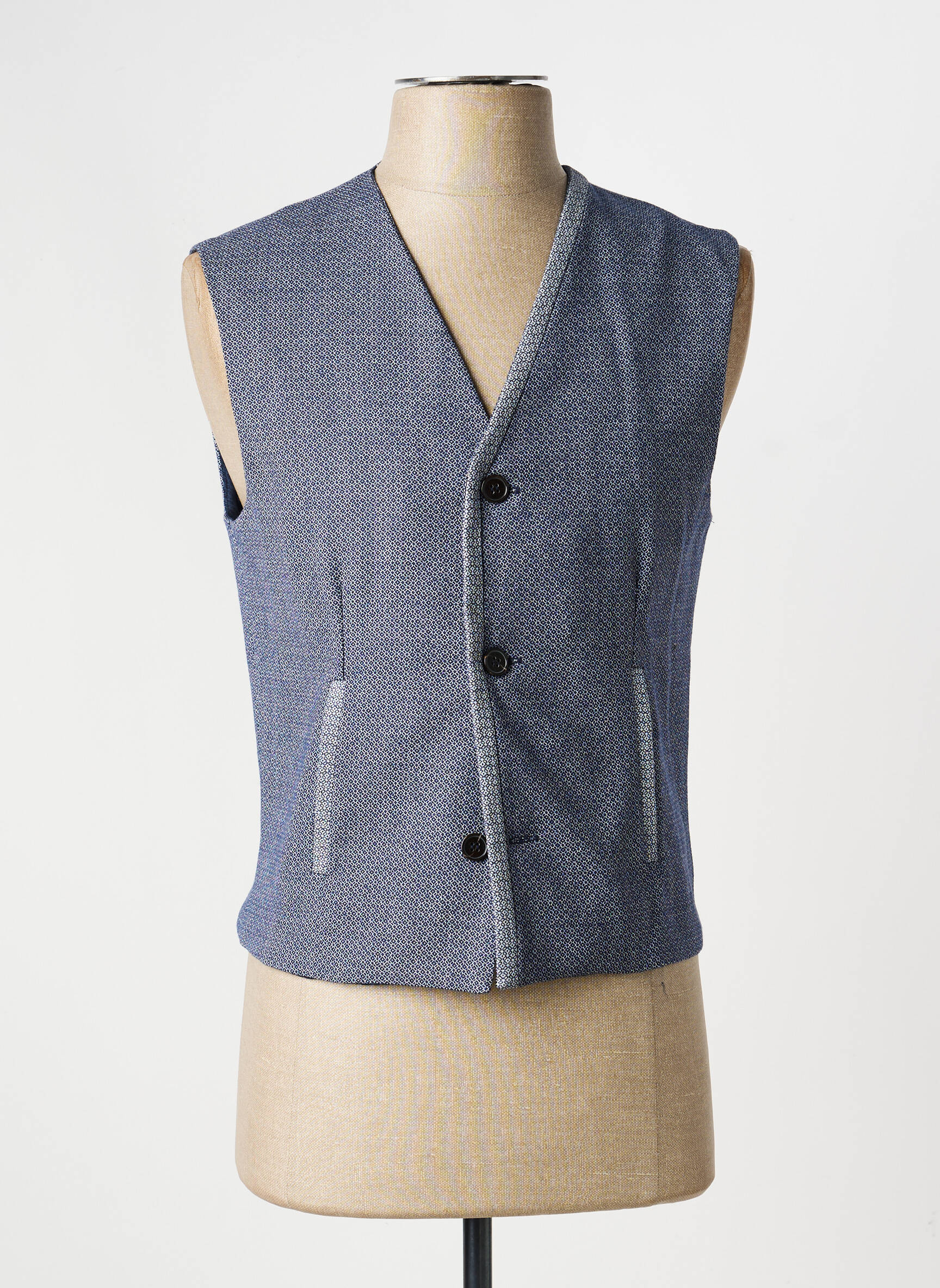 Gilet sans manche poches bleu PIERRE TALAMON homme