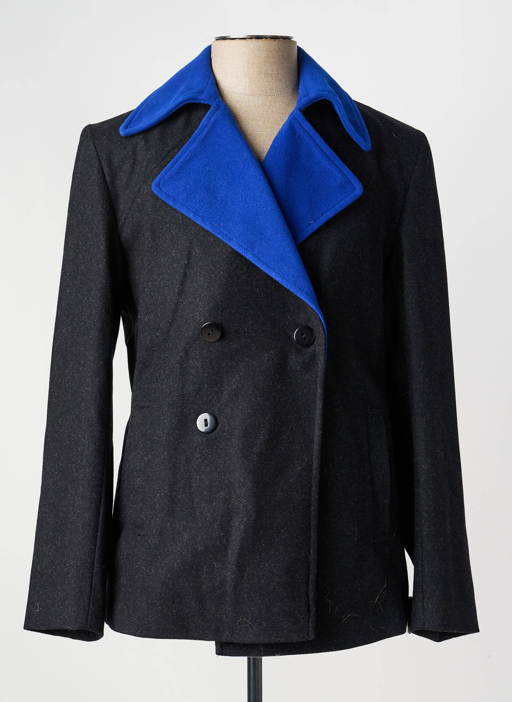 Manteau court poches sans capuche noir PIERRE TALAMON homme