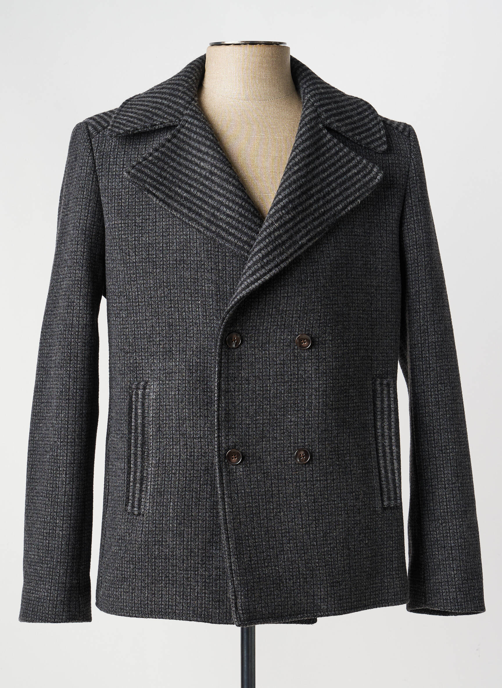Manteau court poches sans capuche gris PIERRE TALAMON homme