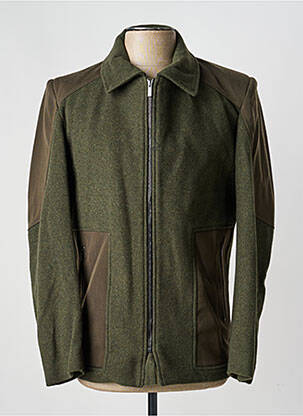 Manteau court col chemisier sans capuche vert PIERRE TALAMON homme
