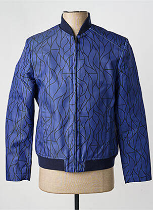 Blouson finition intérieure doublure satiné bleu PIERRE TALAMON homme