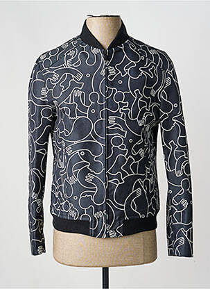 Blouson finition intérieure doublure satiné noir PIERRE TALAMON homme