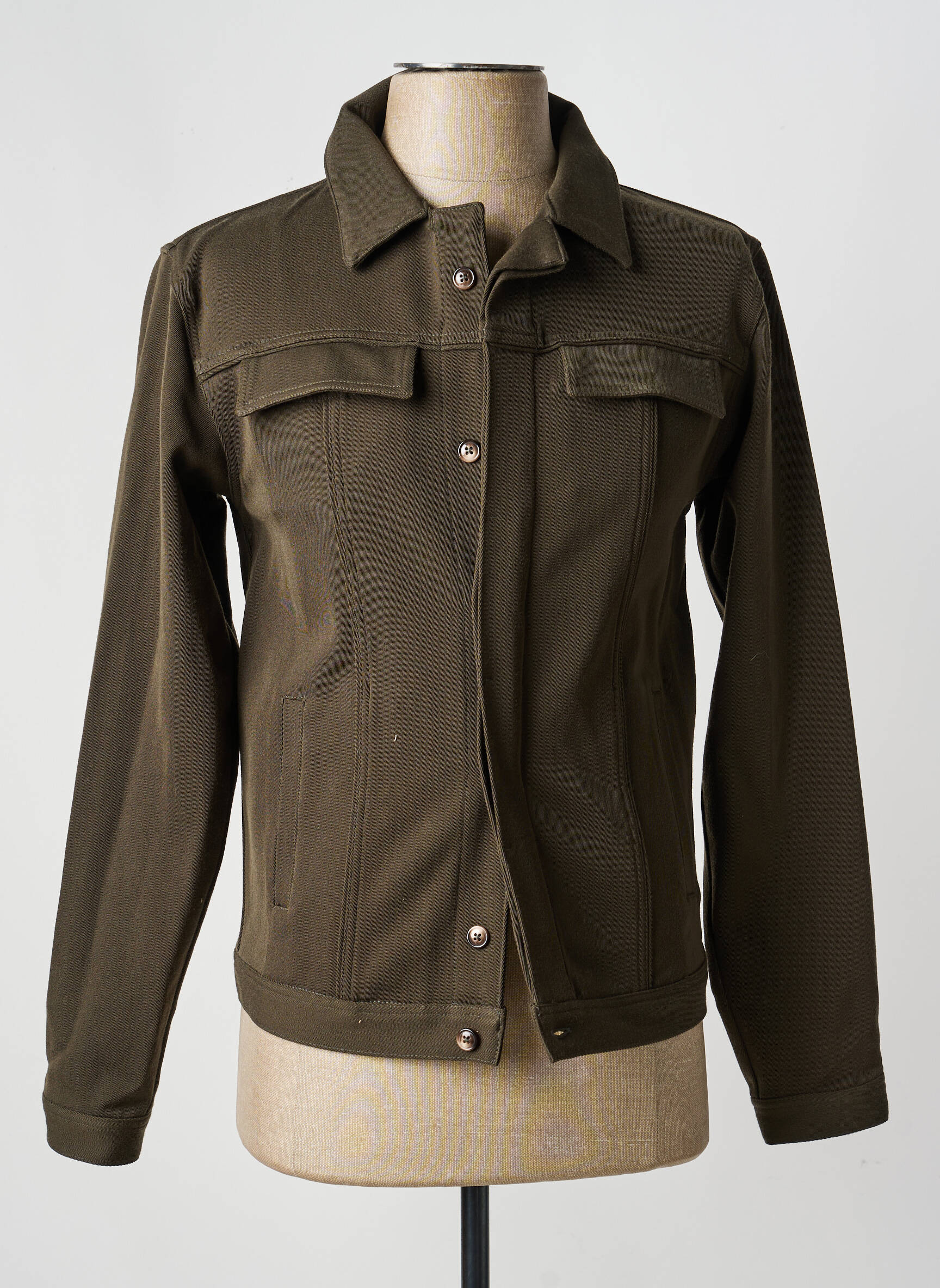 Veste casual fermeture boutonnée sur le devant vert PIERRE TALAMON homme