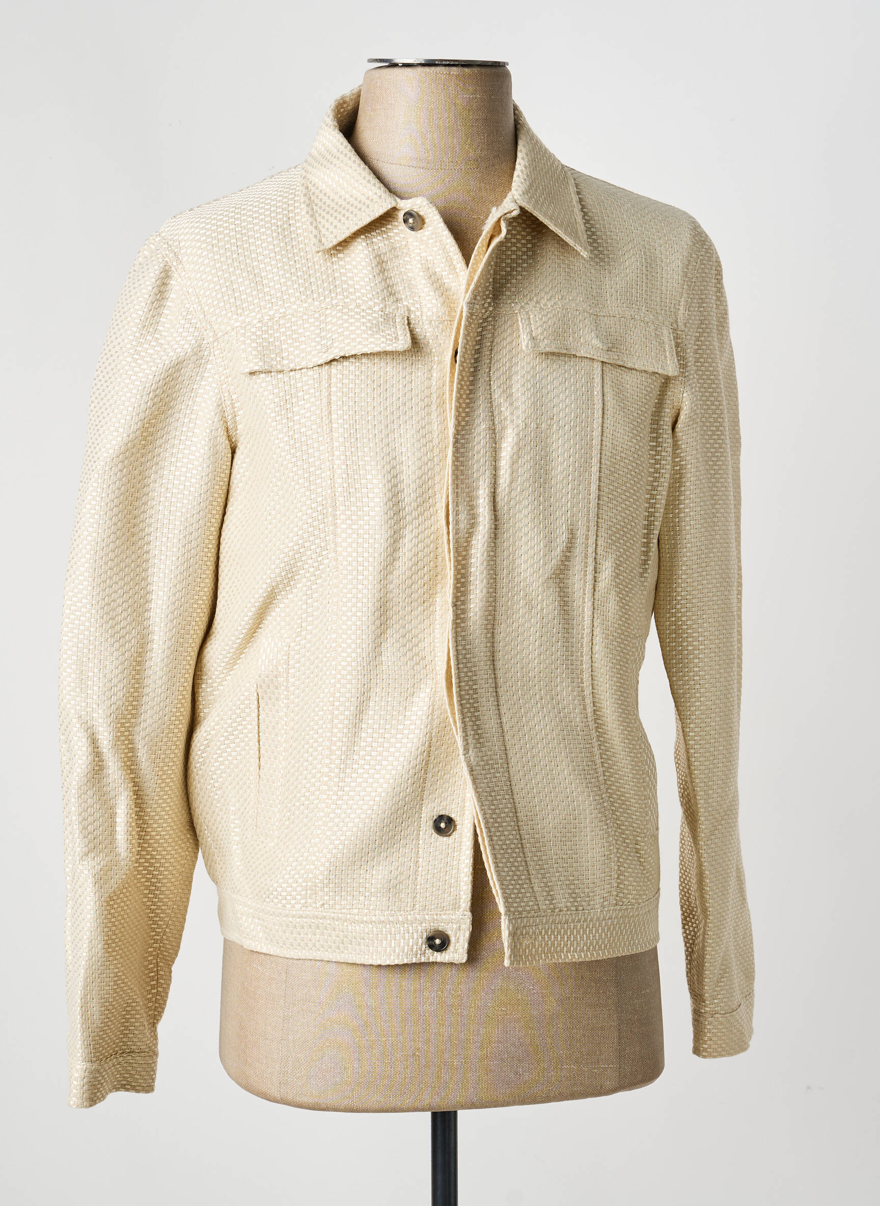 Veste casual fermeture boutonnée sur le devant beige PIERRE TALAMON homme