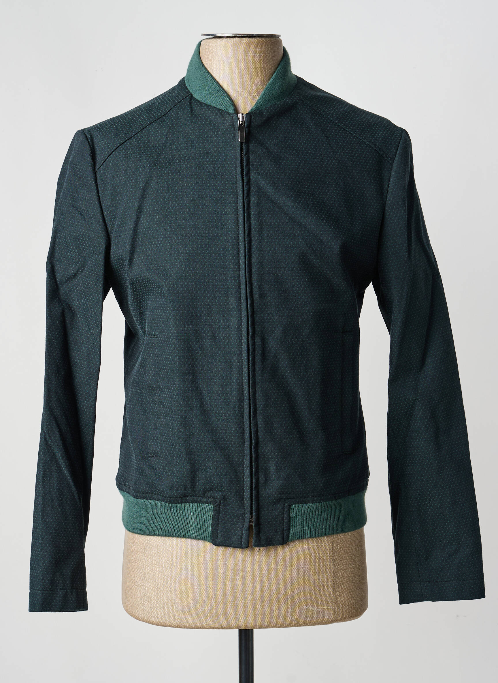 Blouson finition intérieure doublure satiné vert PIERRE TALAMON homme