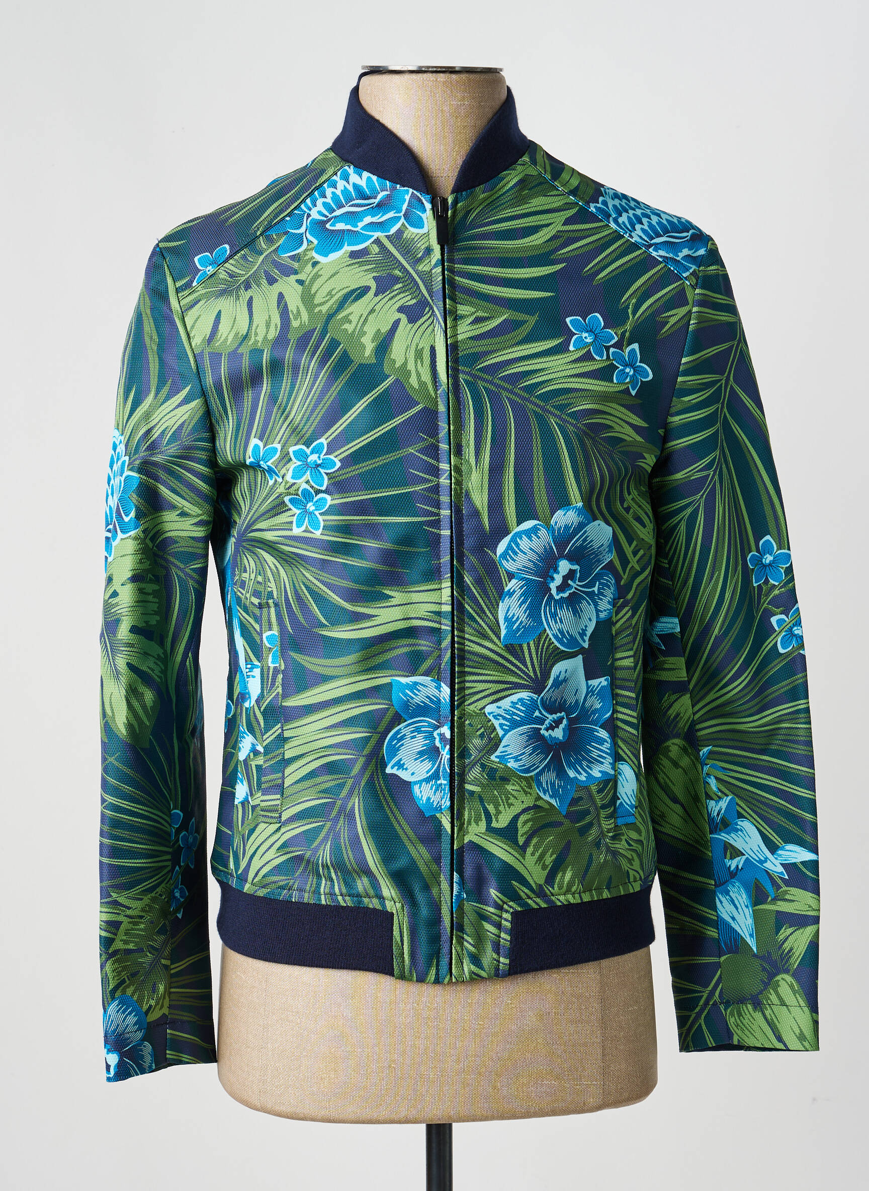 Blouson finition intérieure doublure satiné vert PIERRE TALAMON homme