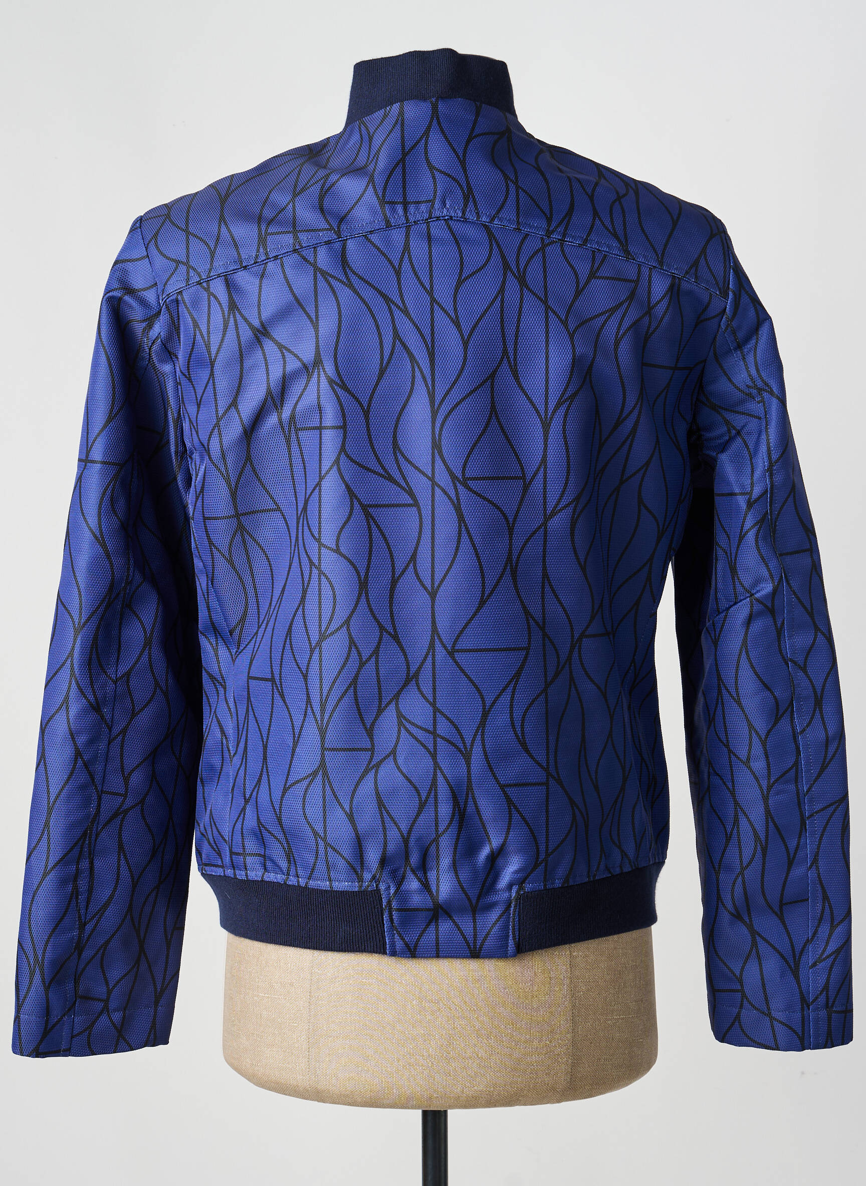Blouson finition intérieure doublure satiné bleu PIERRE TALAMON homme
