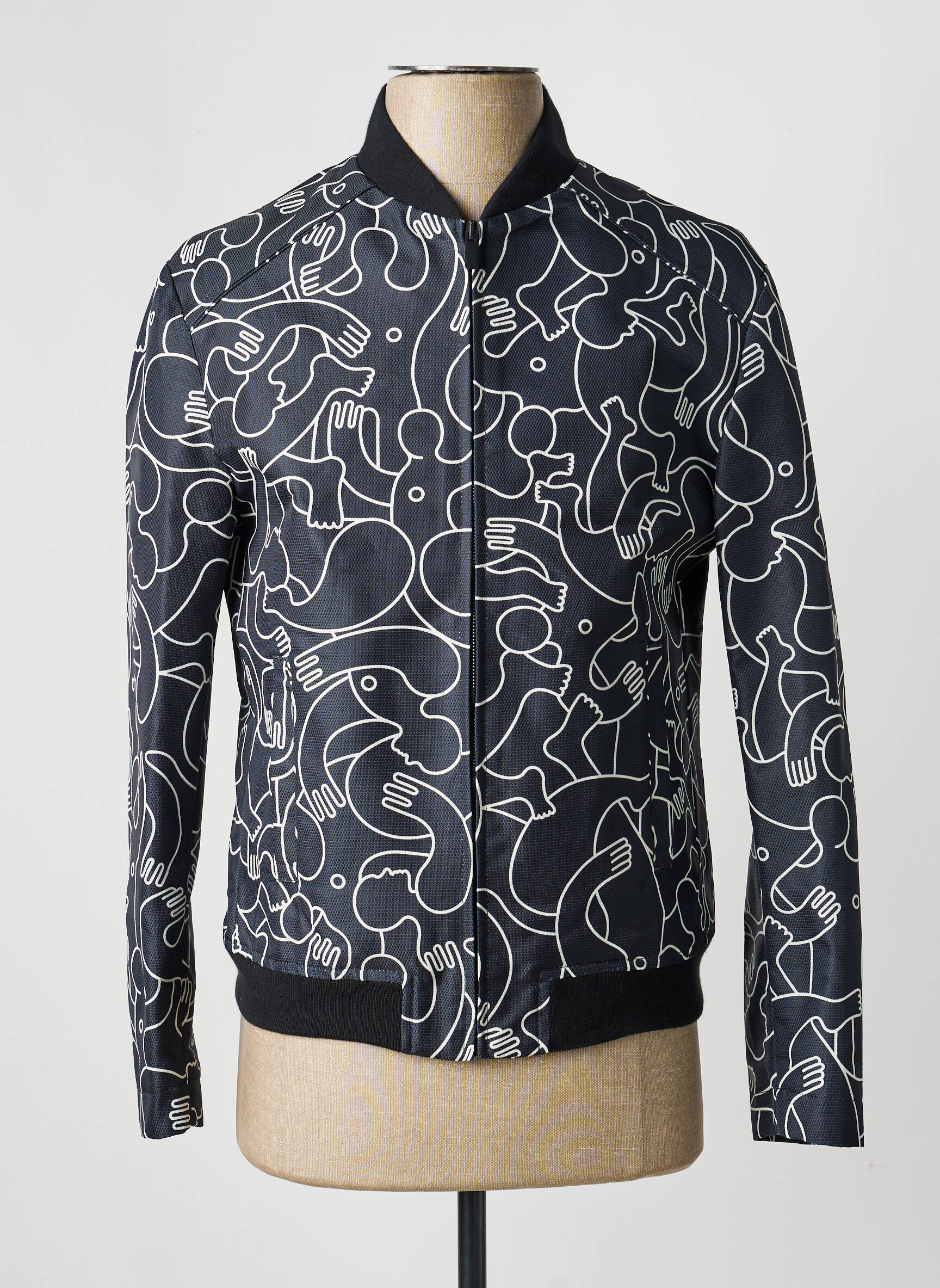 Blouson finition intérieure doublure satiné noir PIERRE TALAMON homme