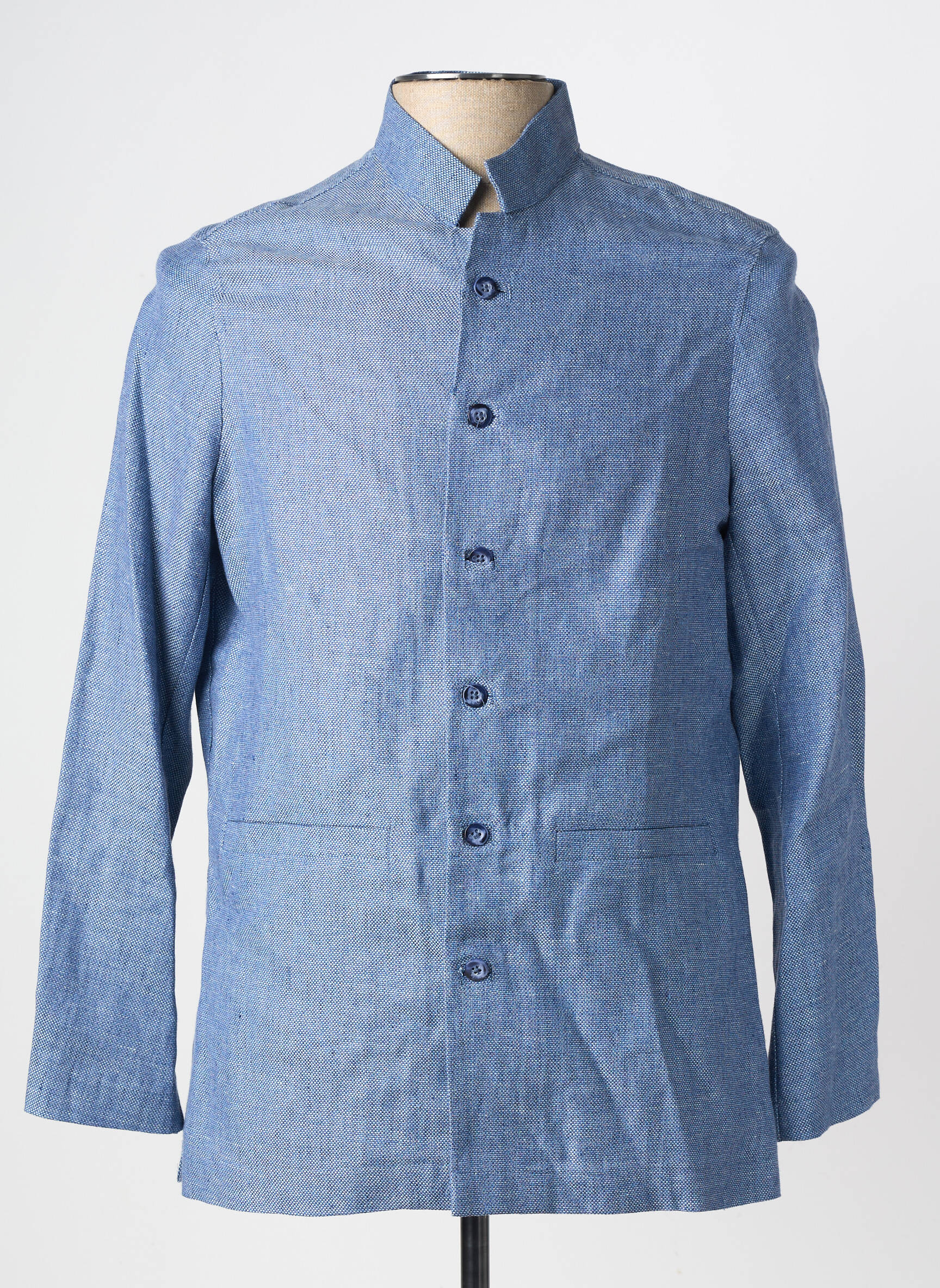 Veste casual fermeture boutonnée sur le devant bleu PIERRE TALAMON homme