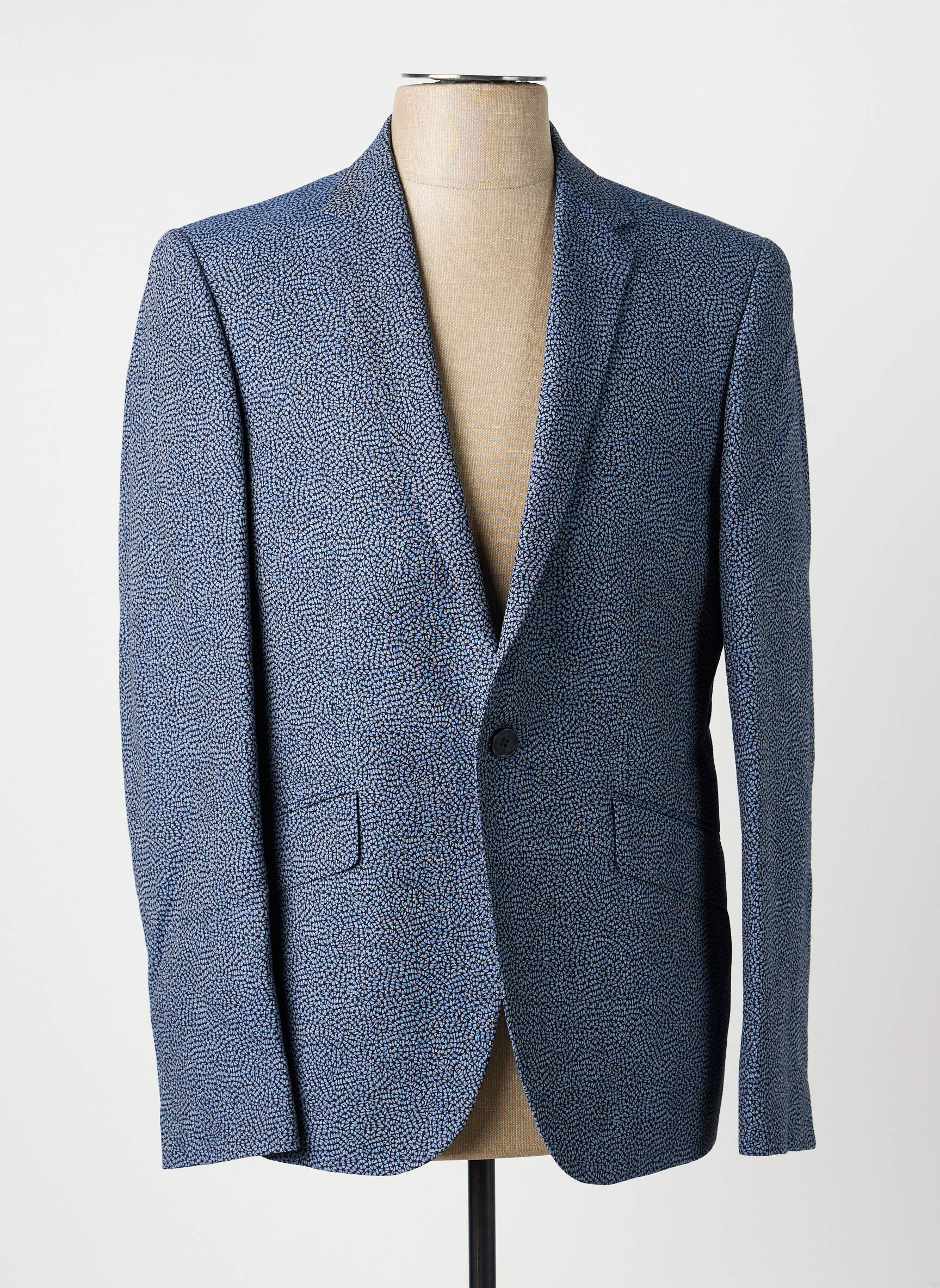 Blazer finition intérieure doublée bleu PIERRE TALAMON homme