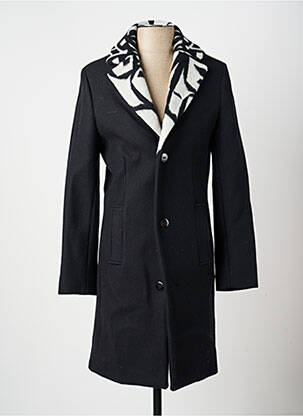 Manteau long poches sans capuche noir PIERRE TALAMON homme
