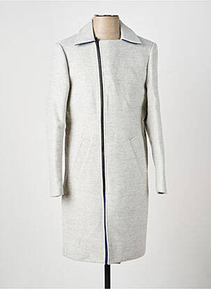 Manteau long poches sans capuche gris PIERRE TALAMON homme