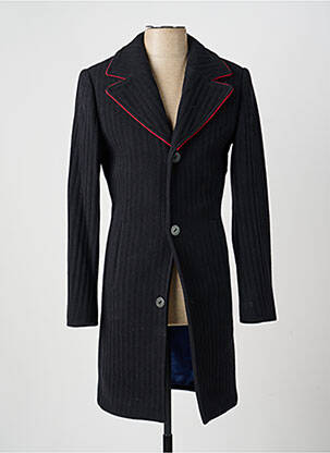 Manteau long poches sans capuche noir PIERRE TALAMON homme