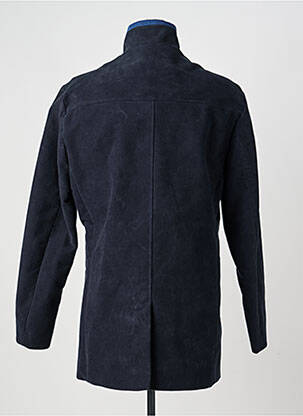 Manteau long coupe droite sans capuche bleu PIERRE TALAMON homme