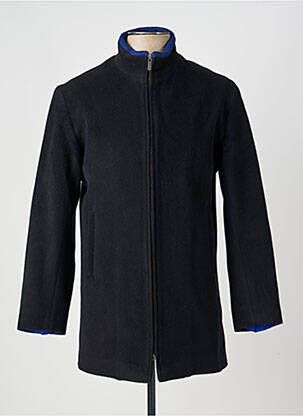Manteau long coupe droite sans capuche noir PIERRE TALAMON homme