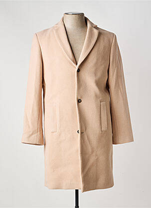 Manteau long coupe droite sans capuche beige PIERRE TALAMON homme