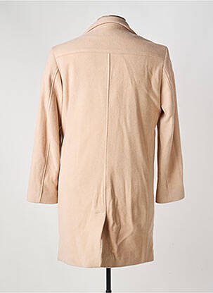 Manteau long coupe droite sans capuche beige PIERRE TALAMON homme