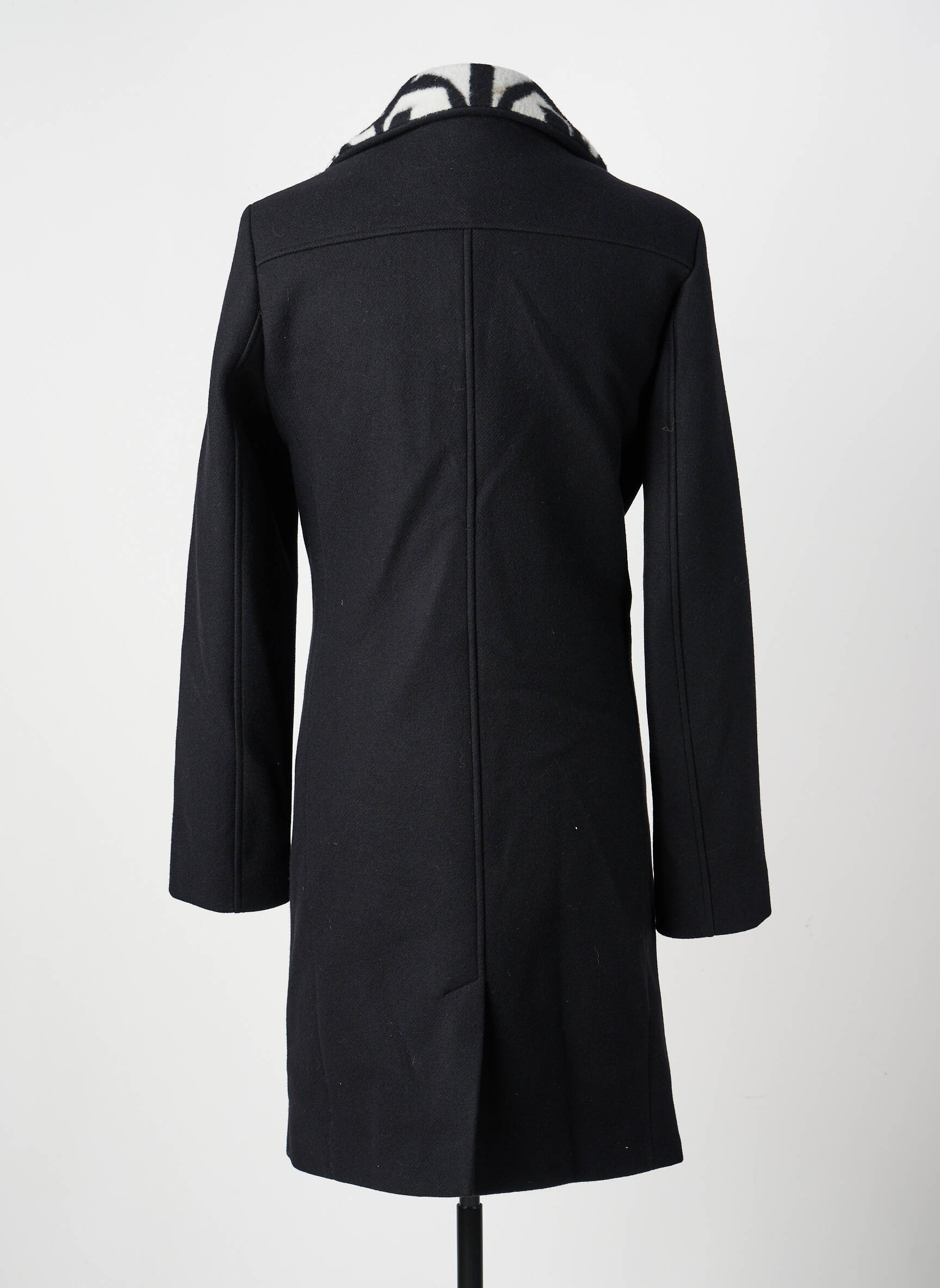 Manteau long poches sans capuche noir PIERRE TALAMON homme