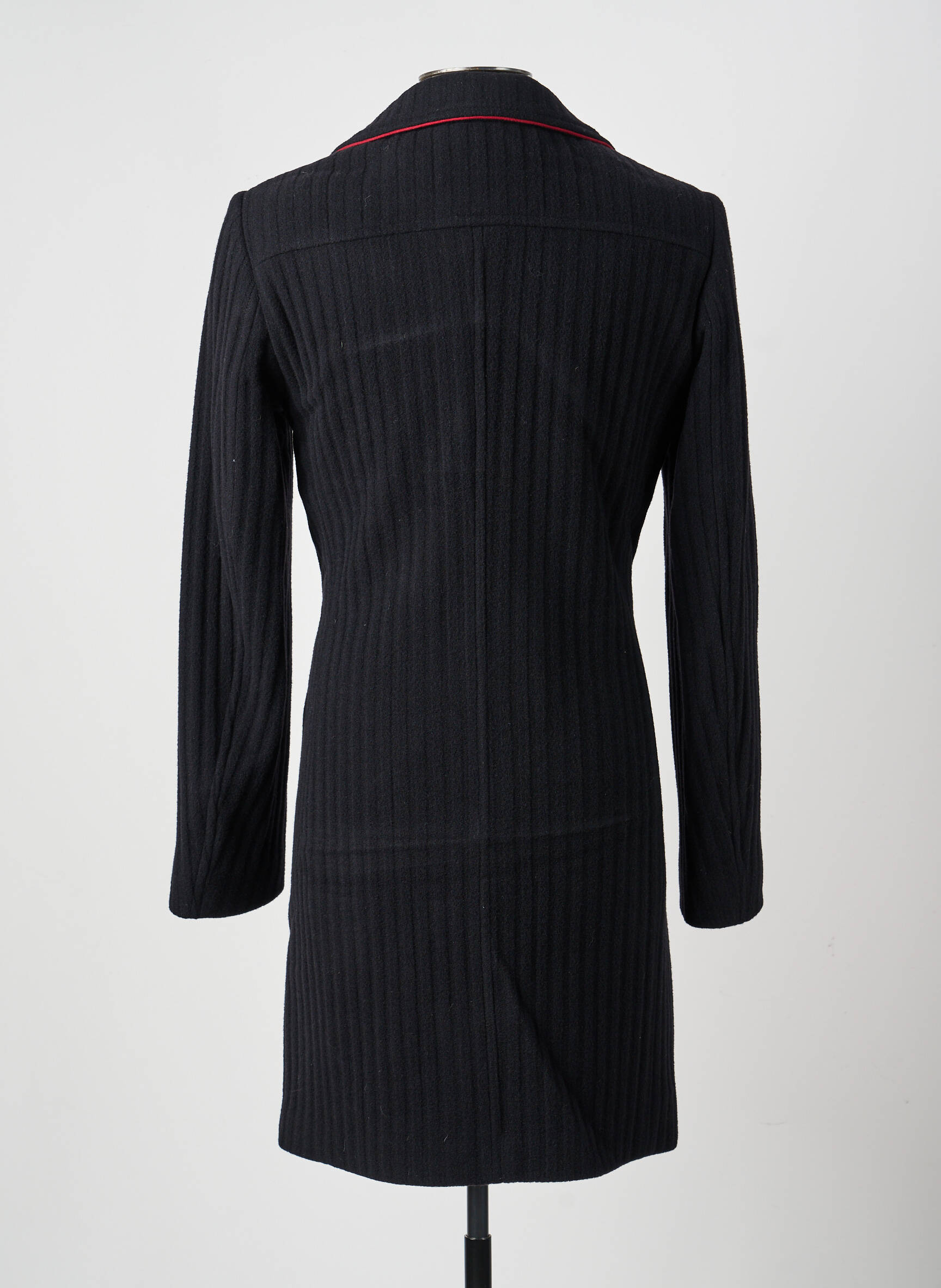 Manteau long poches sans capuche noir PIERRE TALAMON homme