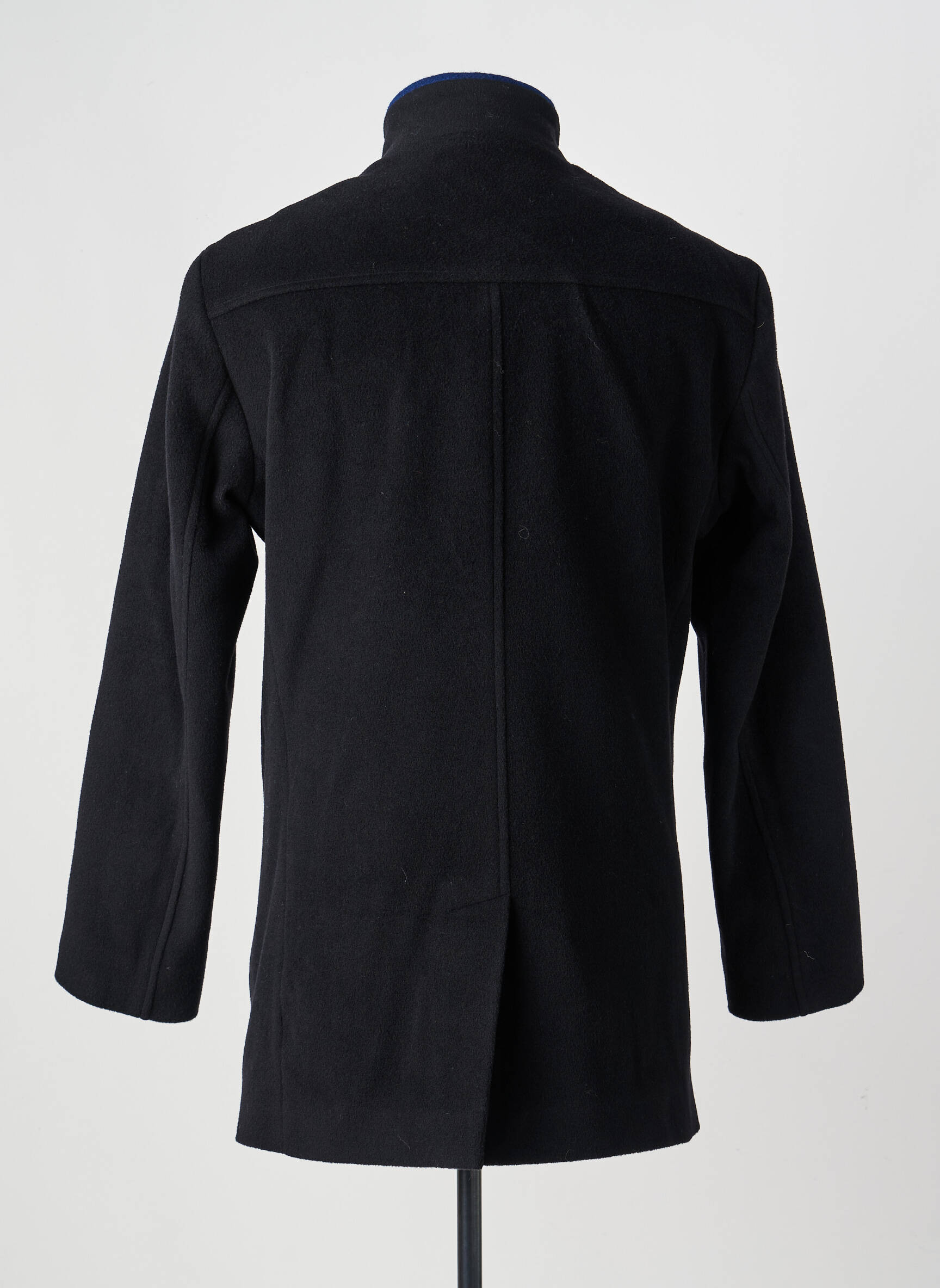 Manteau long coupe droite sans capuche noir PIERRE TALAMON homme