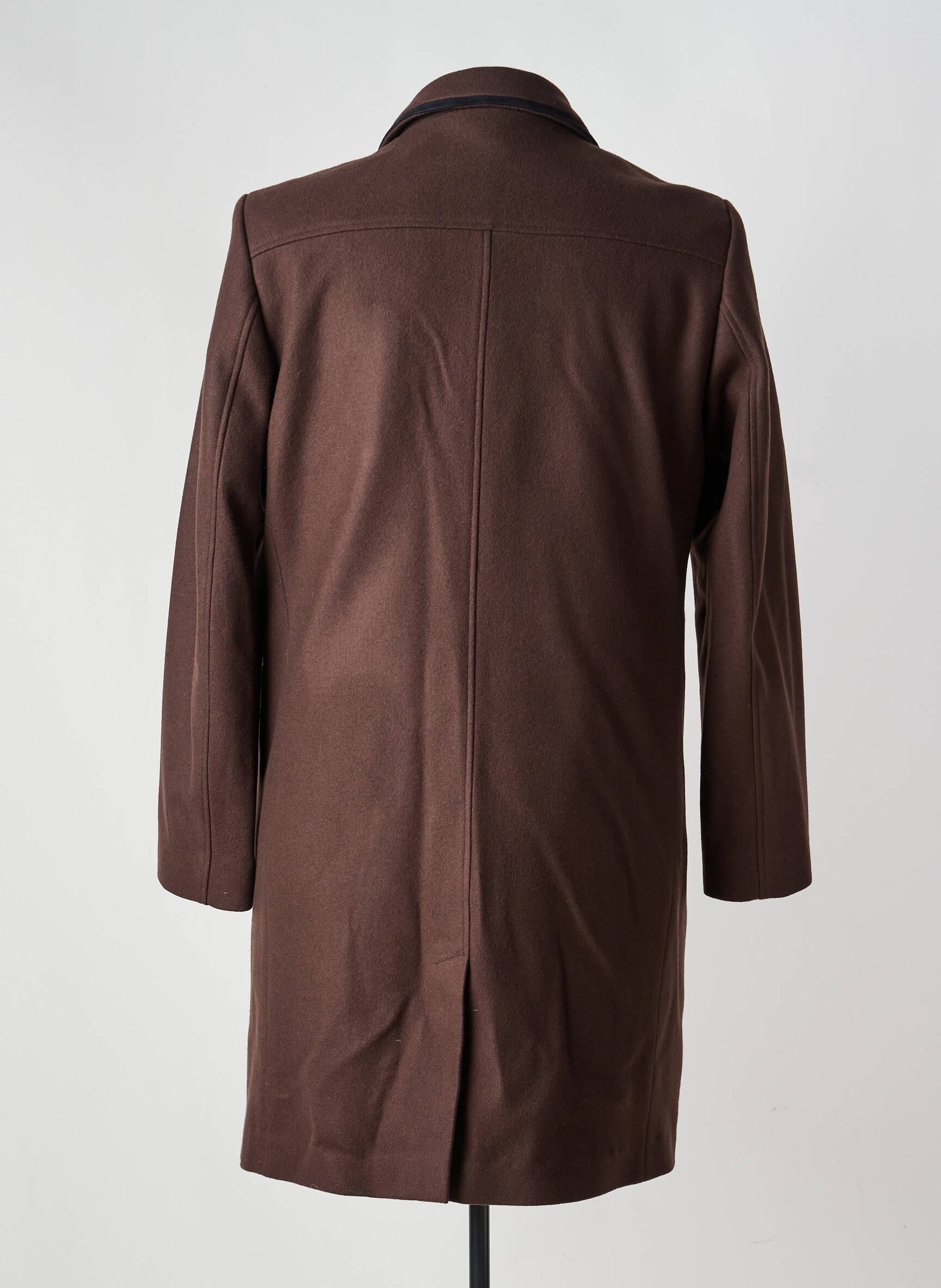 Manteau long coupe droite sans capuche marron PIERRE TALAMON homme