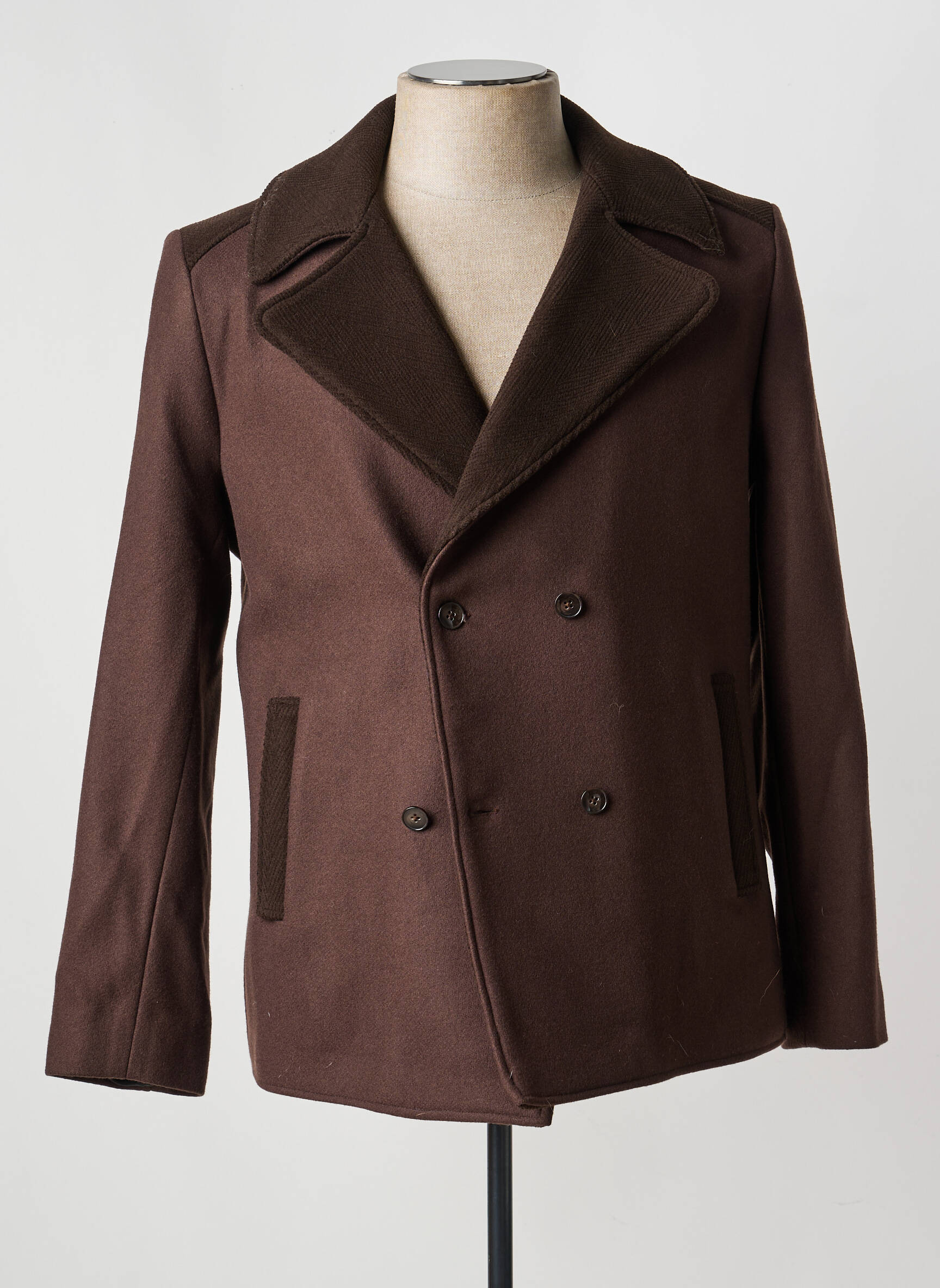 Manteau court poches sans capuche marron PIERRE TALAMON homme