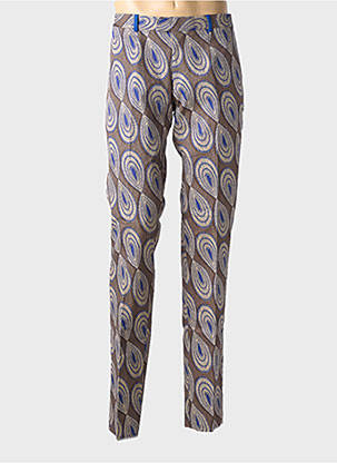 Pantalon droit taille à pinces taille normale bleu PIERRE TALAMON homme