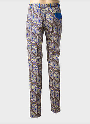 Pantalon droit taille à pinces taille normale bleu PIERRE TALAMON homme