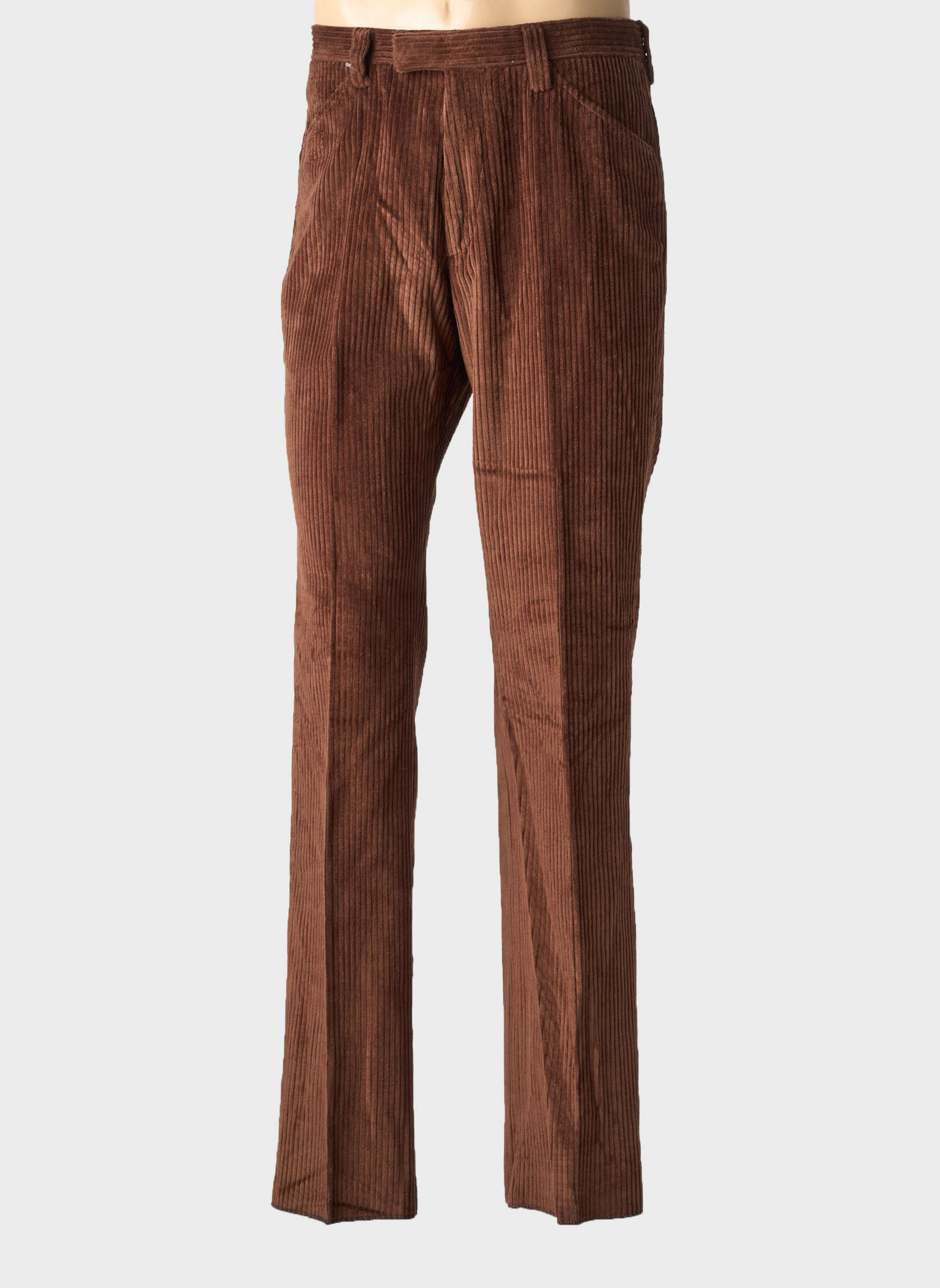 Pantalon droit tissage velours taille normale marron PIERRE TALAMON homme