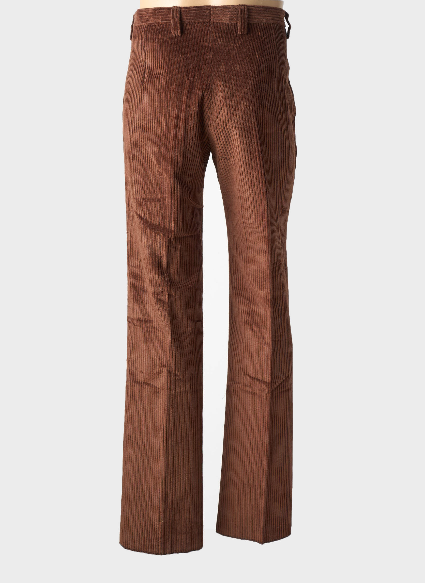Pantalon droit tissage velours taille normale marron PIERRE TALAMON homme