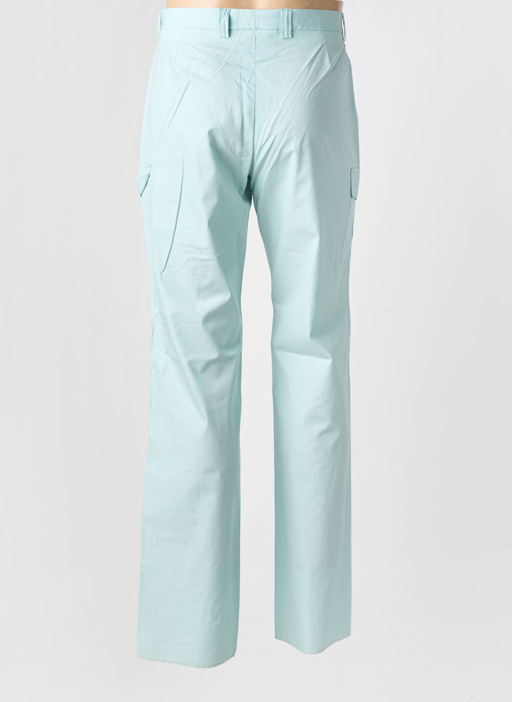 Pantalon droit tissage popeline taille normale bleu PIERRE TALAMON homme