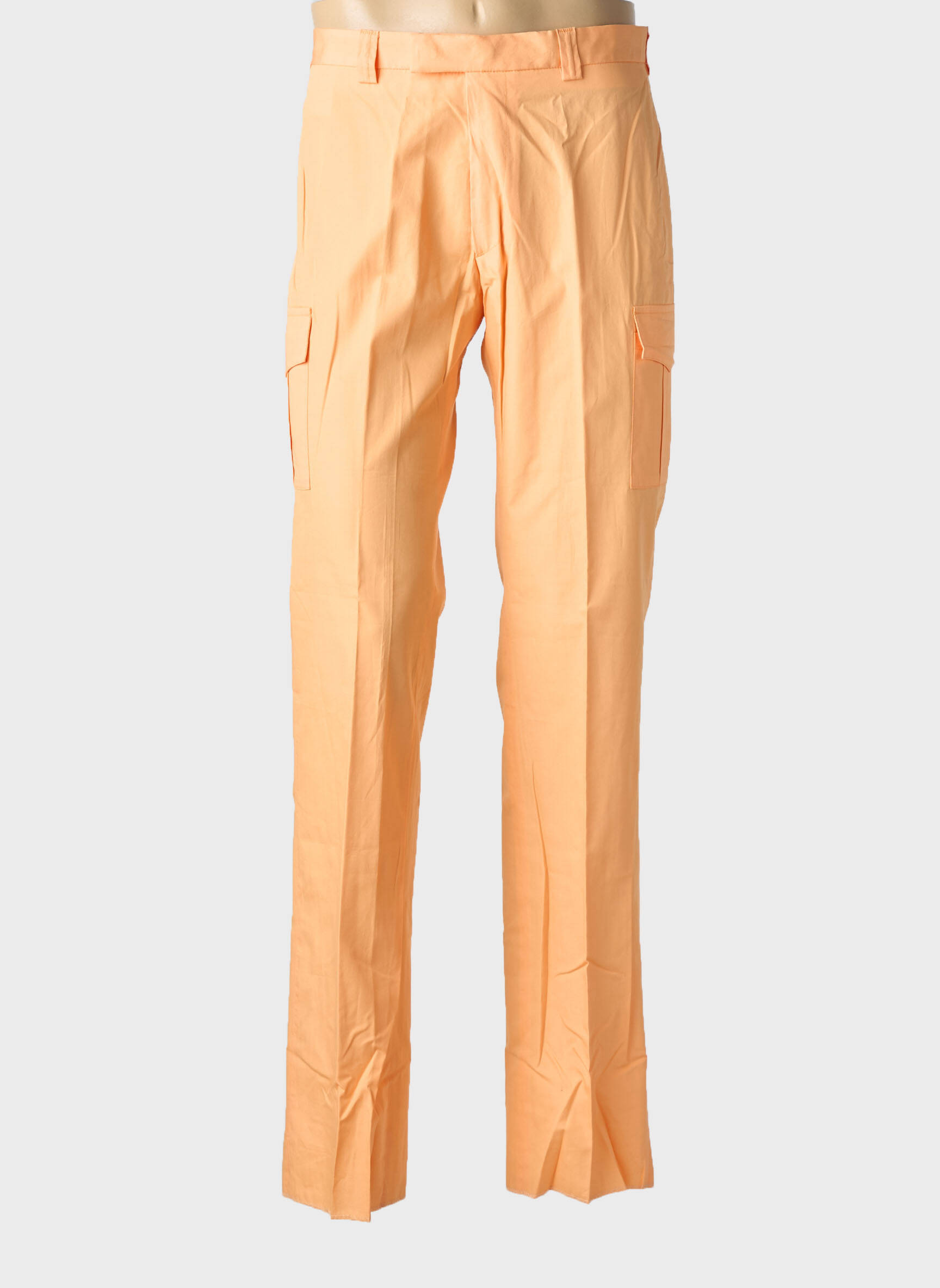 Pantalon droit tissage popeline taille normale orange PIERRE TALAMON homme