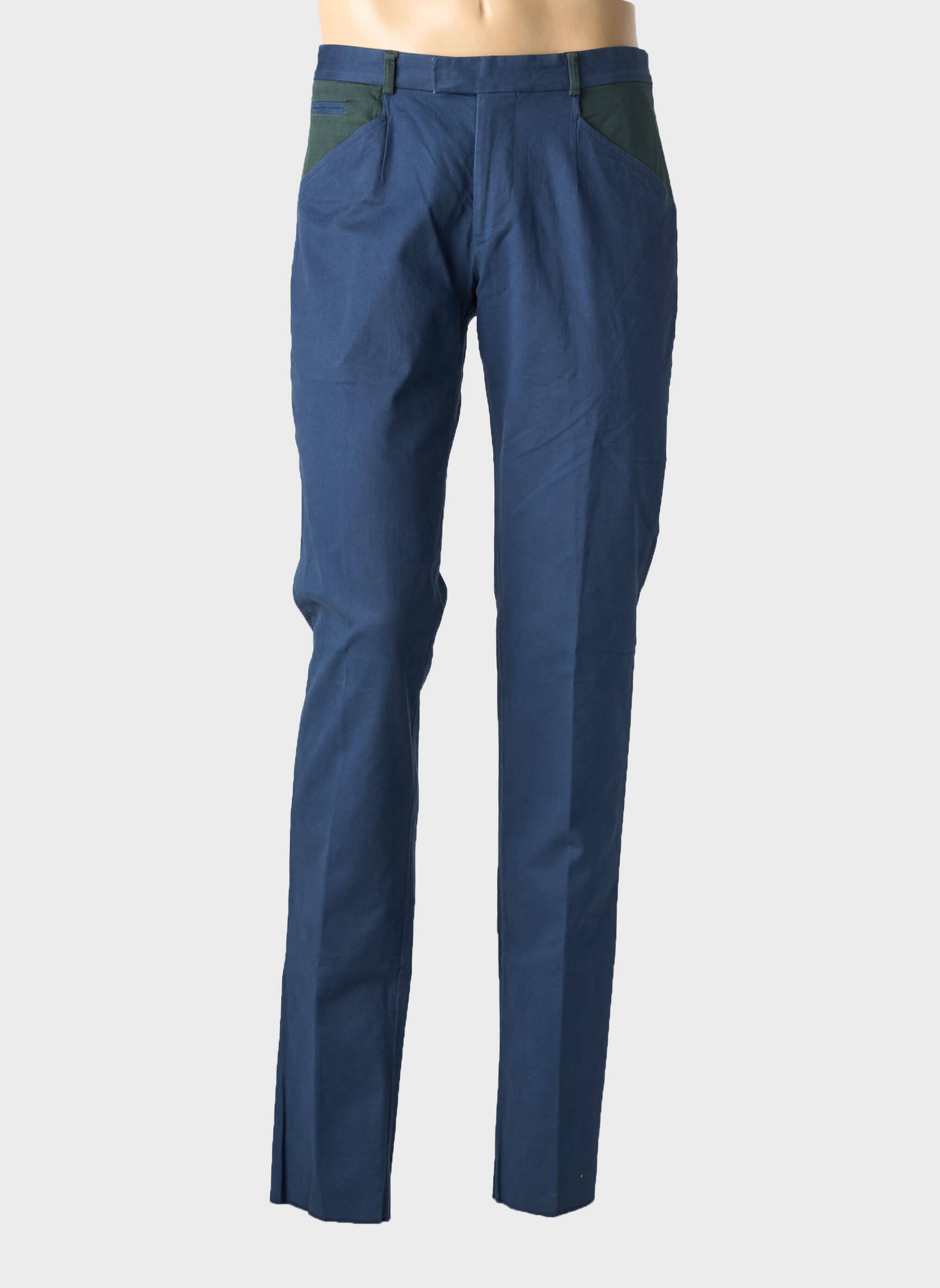 Pantalon chino poches taille normale bleu PIERRE TALAMON homme
