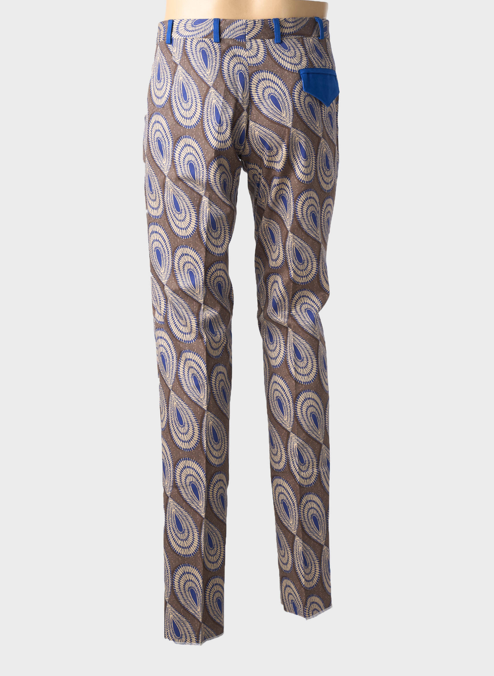 Pantalon droit taille à pinces taille normale bleu PIERRE TALAMON homme