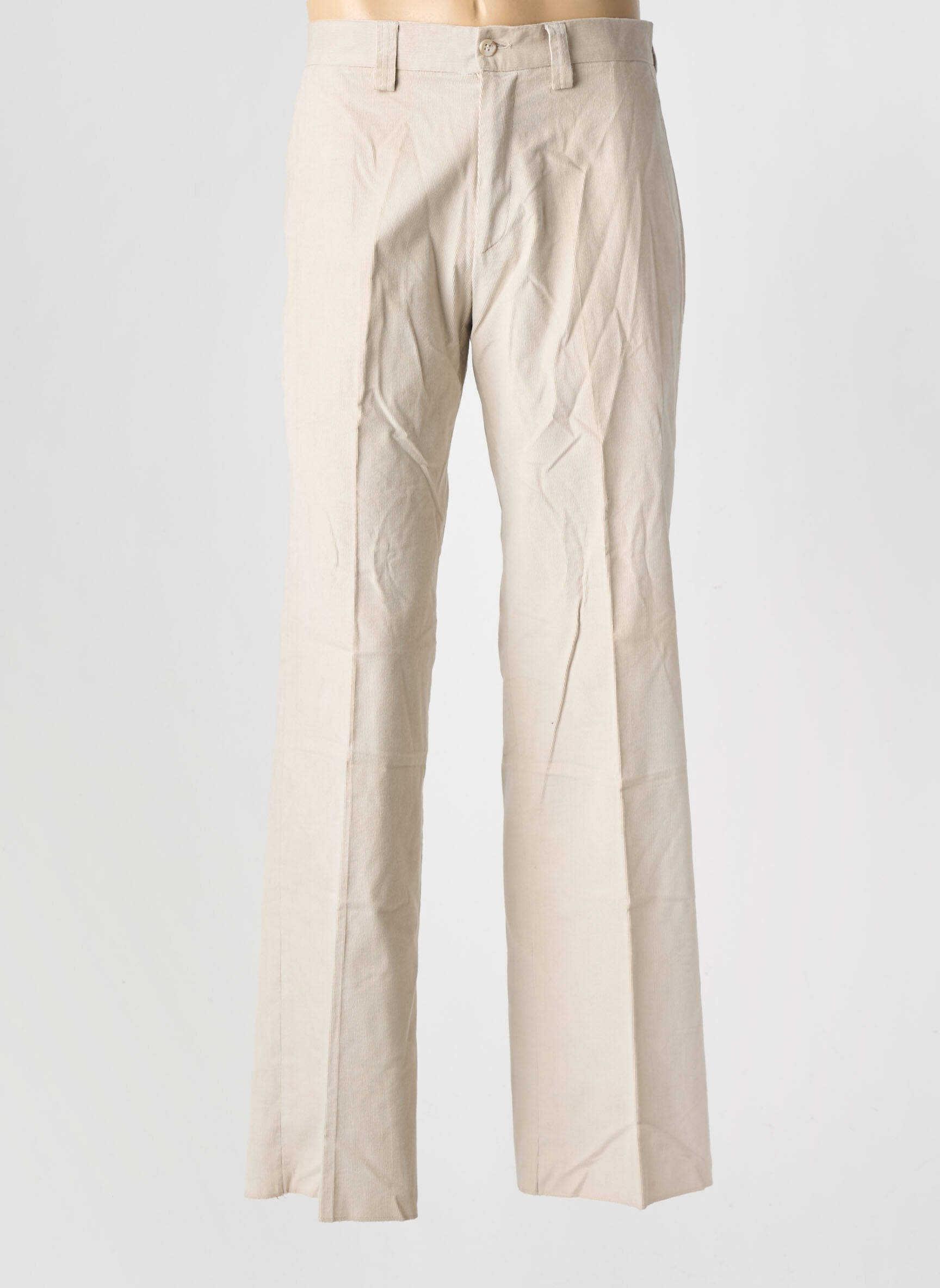 Pantalon droit tissage velours taille normale beige PIERRE TALAMON homme