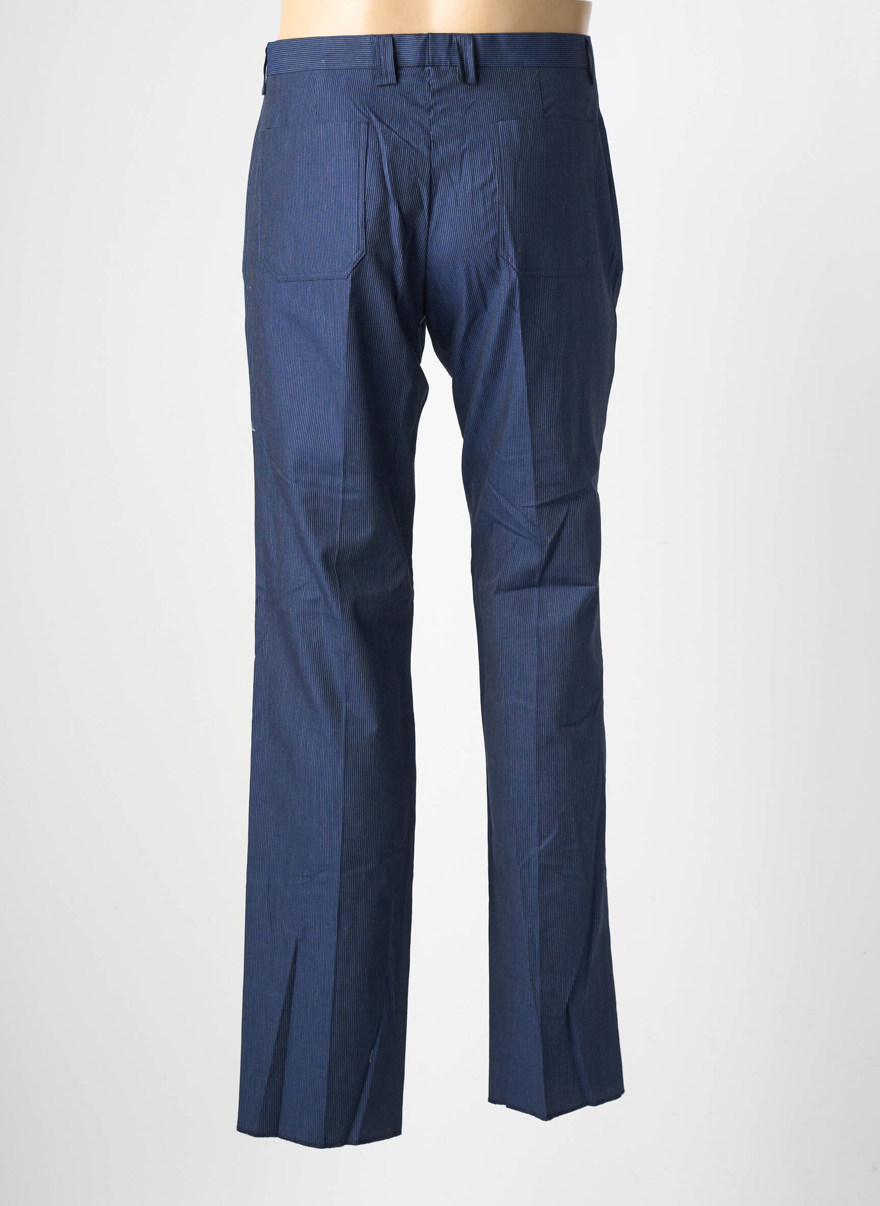 Pantalon droit taille à pinces taille normale bleu PIERRE TALAMON homme