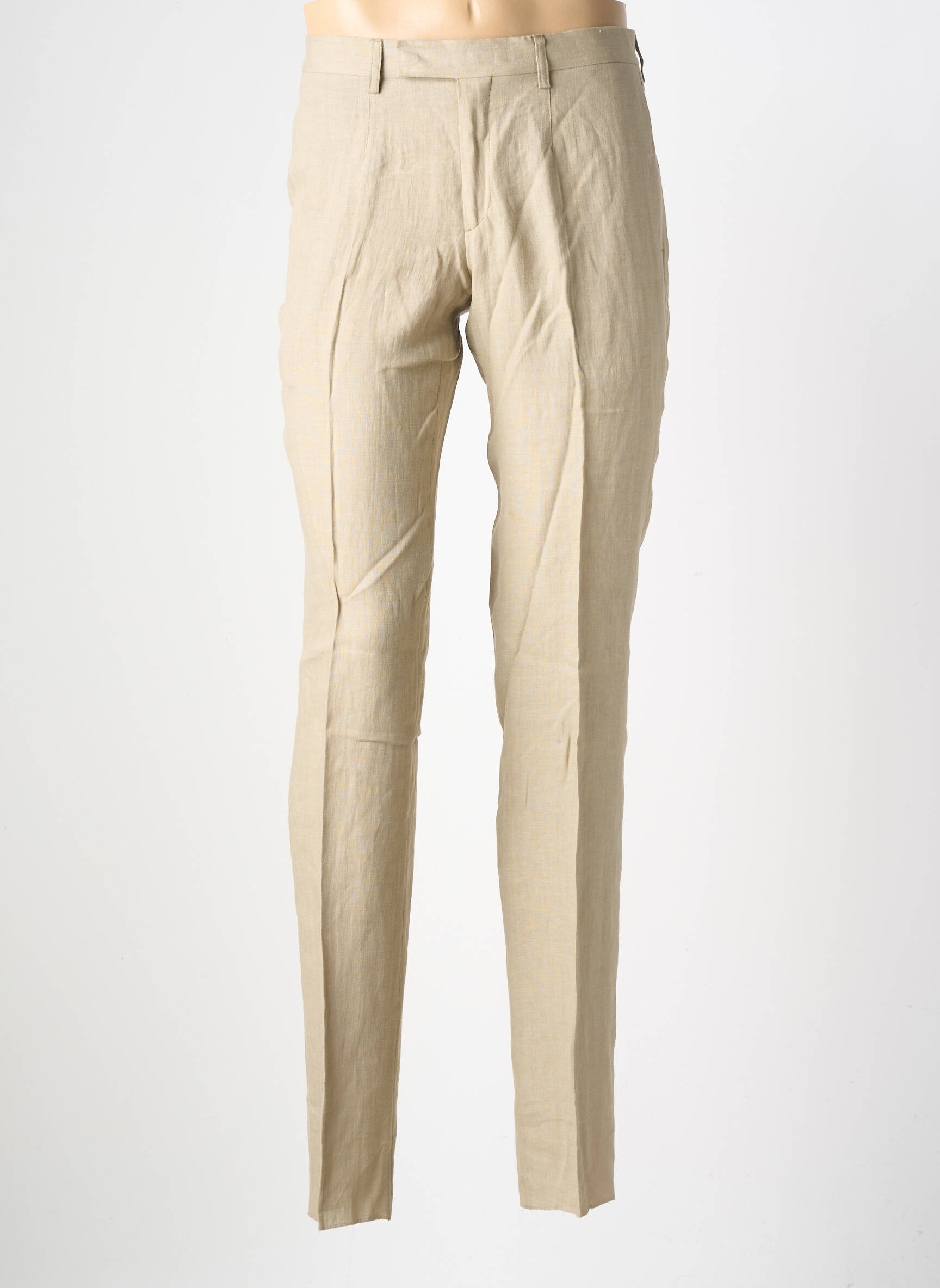 Pantalon chino tissage chiné taille normale beige PIERRE TALAMON homme