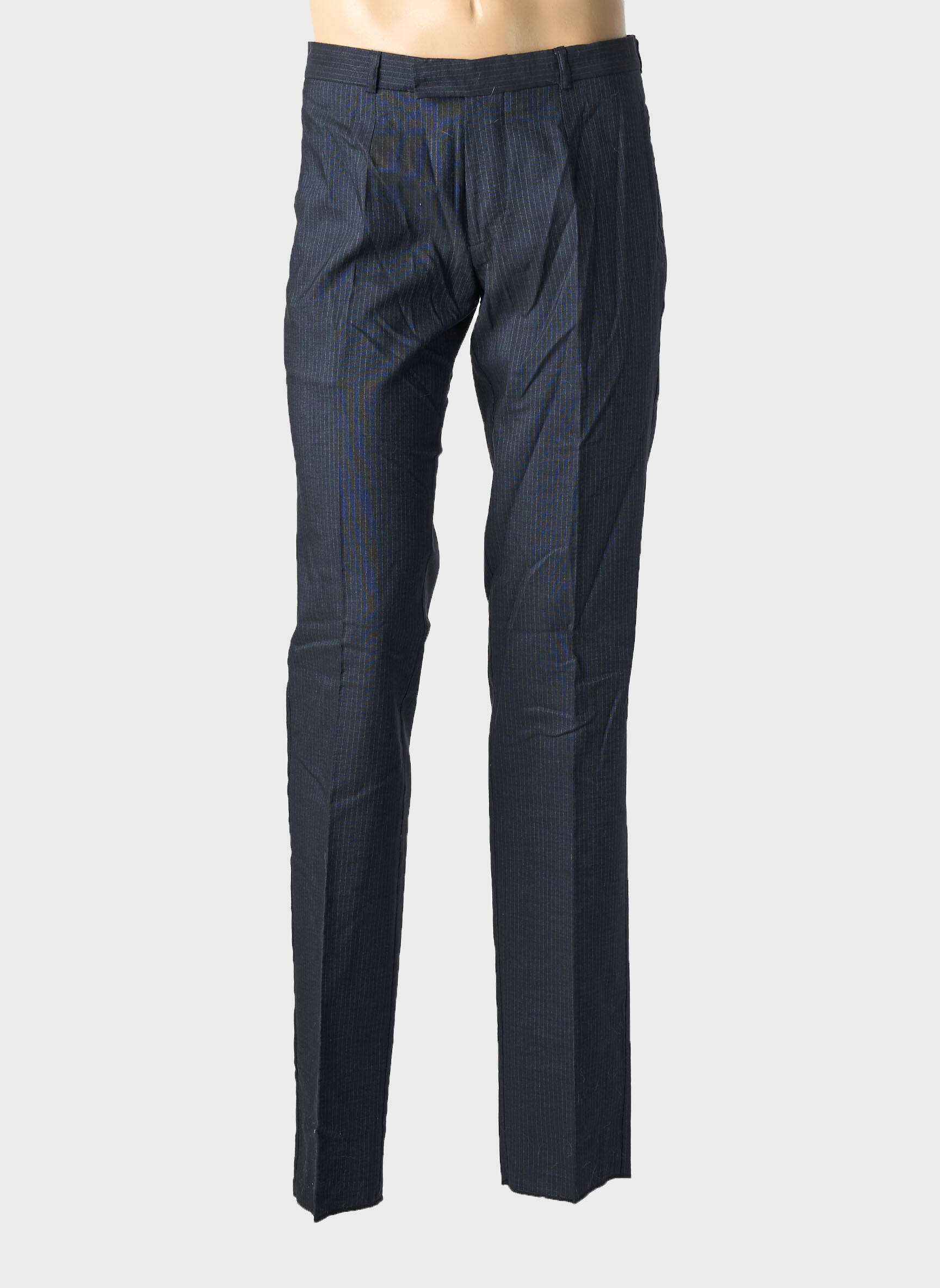 Pantalon droit taille à pinces taille normale bleu PIERRE TALAMON homme