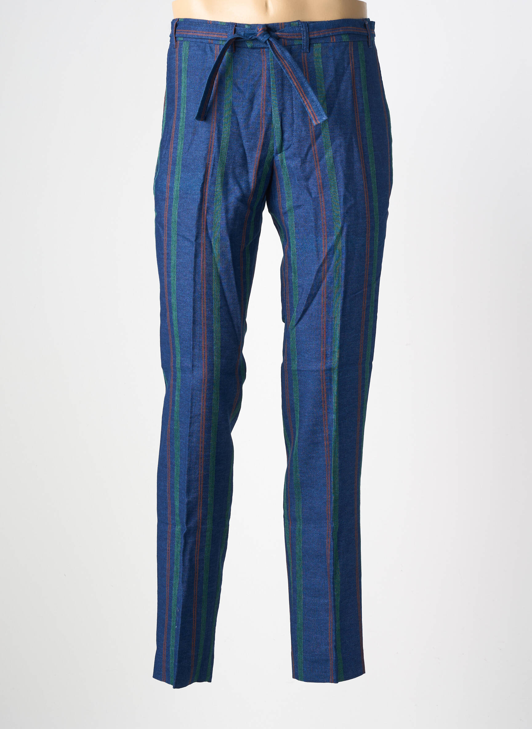 Pantalon slim tissage popeline taille normale bleu PIERRE TALAMON homme