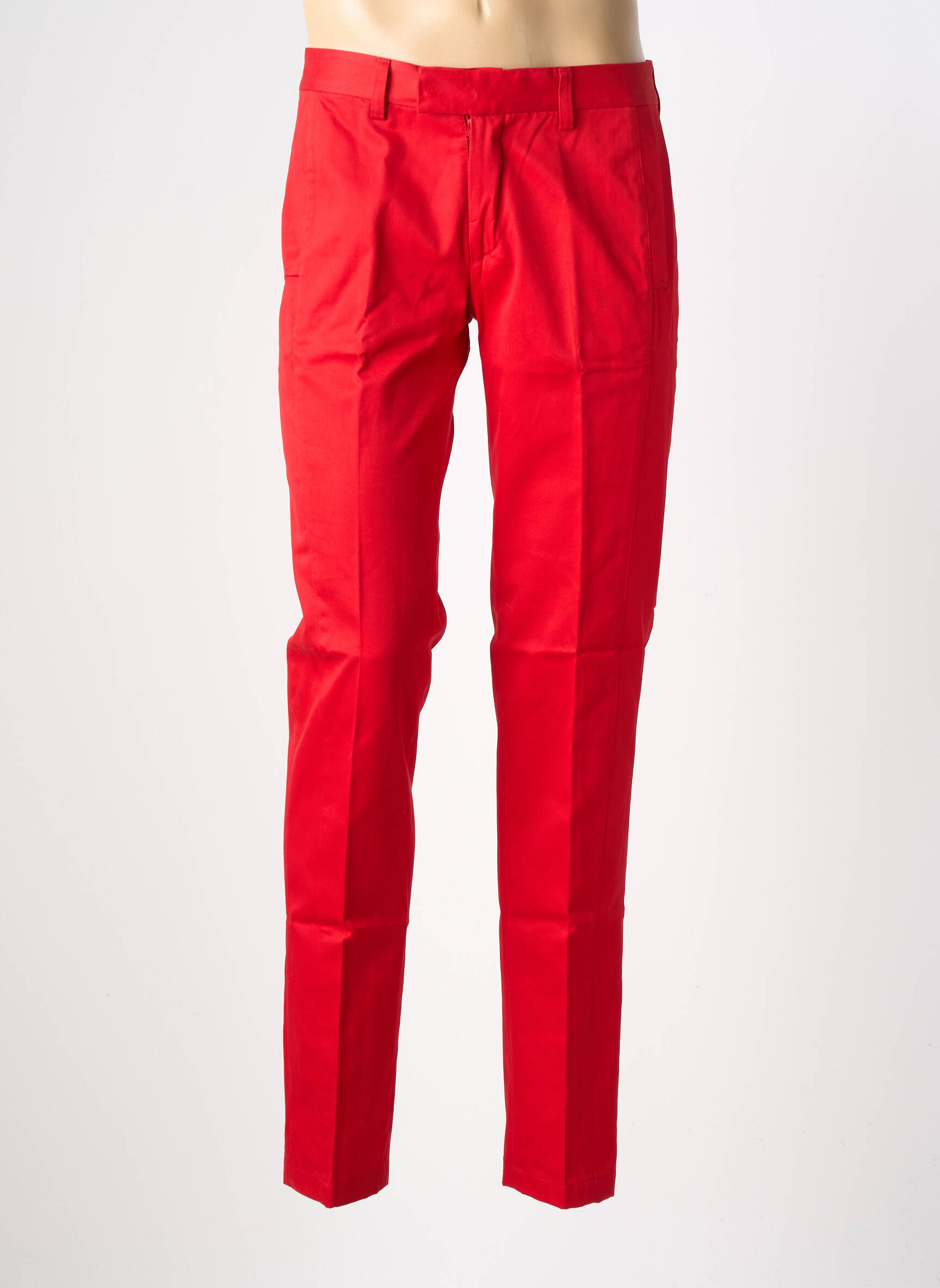 Pantalon slim tissage popeline taille normale rouge PIERRE TALAMON homme