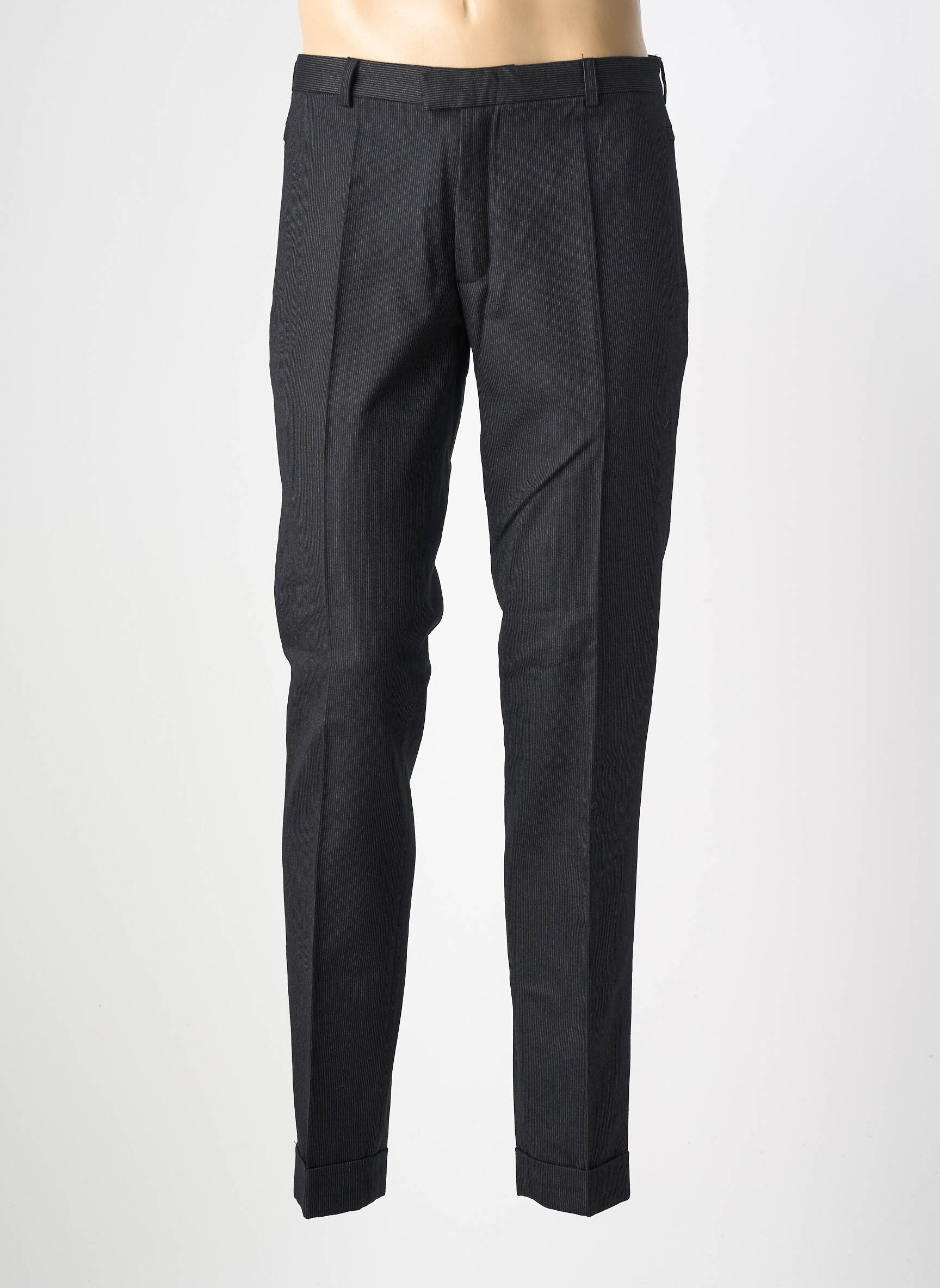 Pantalon slim tissage popeline taille normale noir PIERRE TALAMON homme