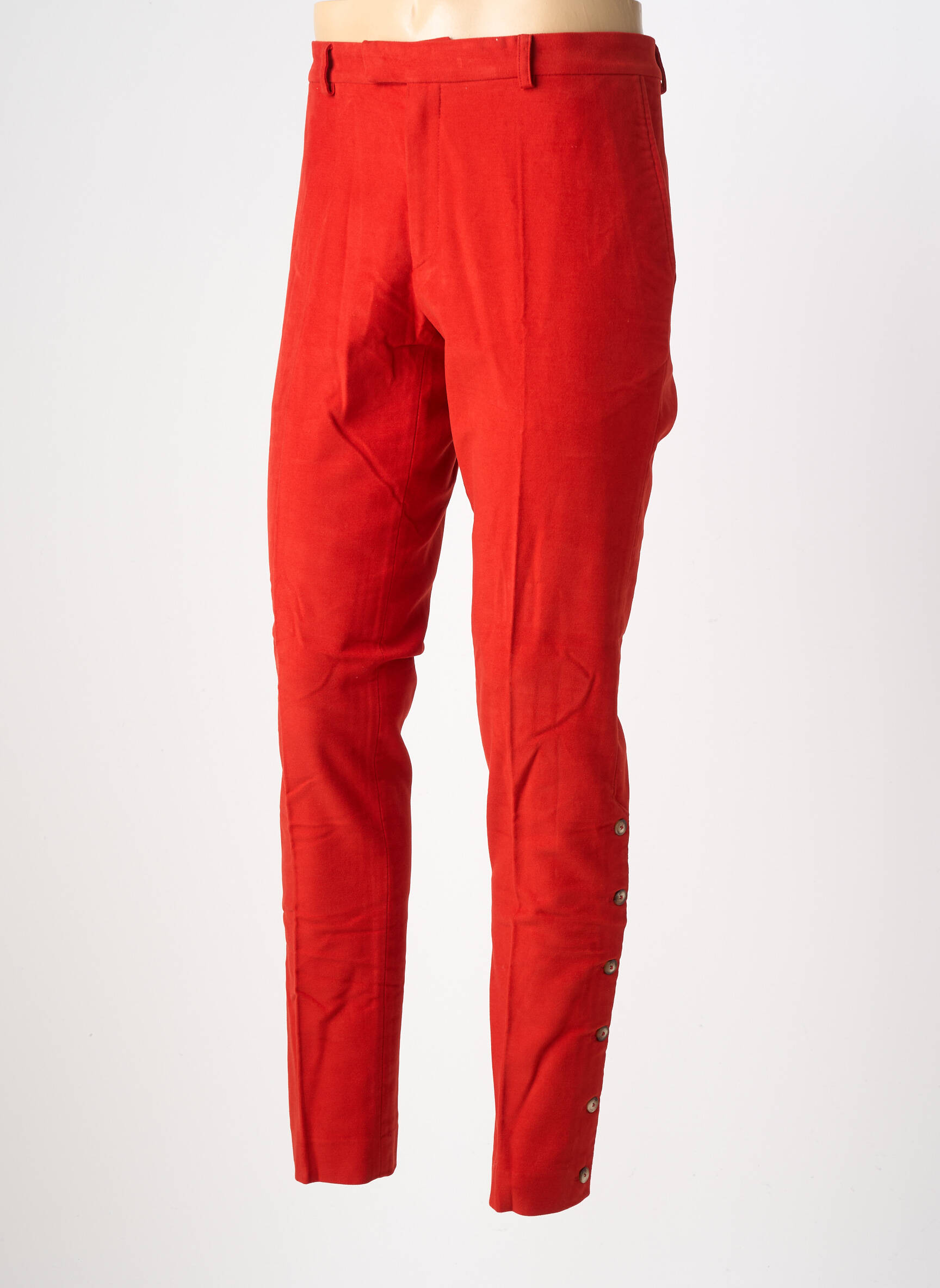 Pantalon slim taille à pinces taille normale rouge PIERRE TALAMON homme